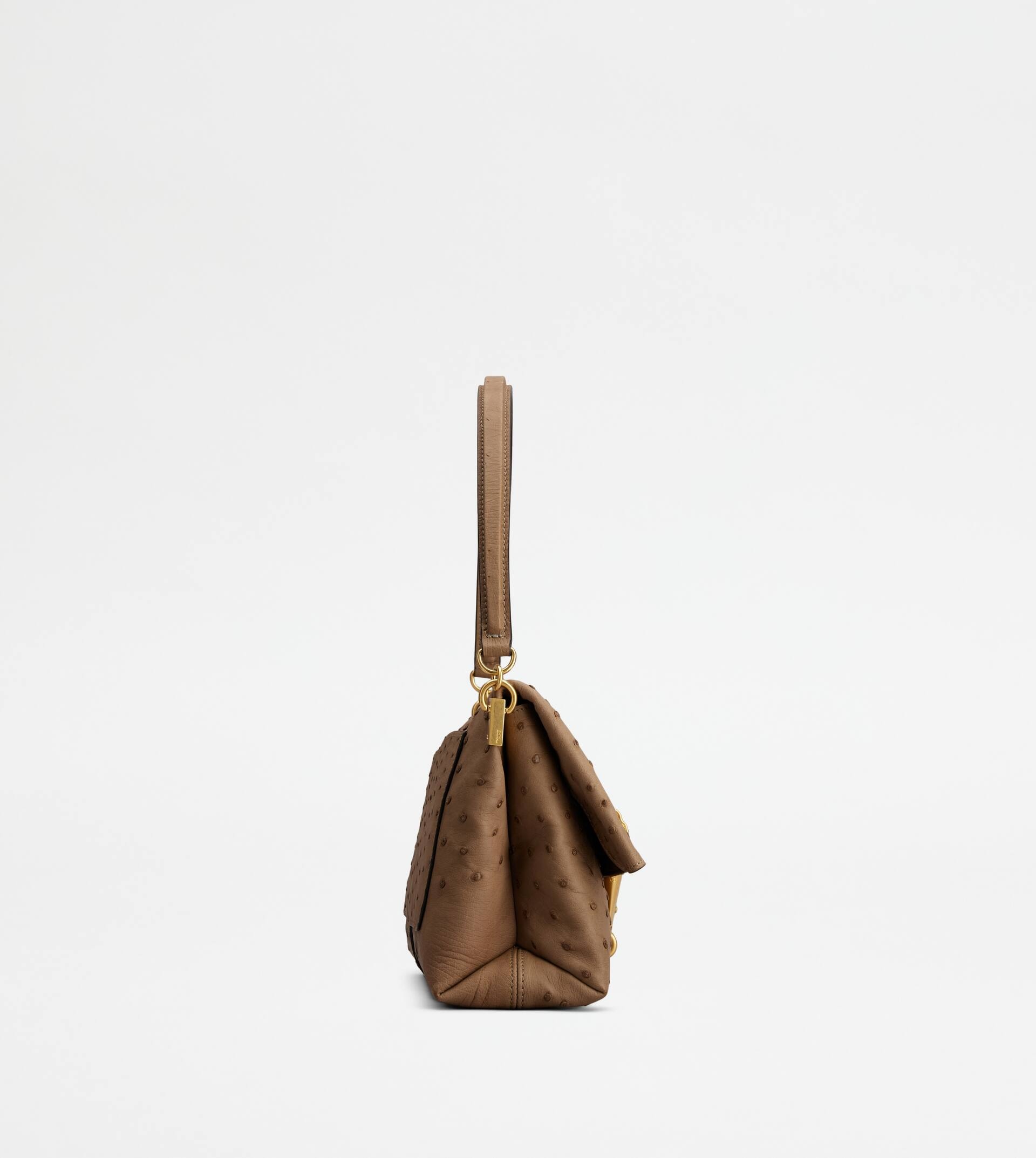 FLAP BAG IN OSTRICH MINI - BEIGE - 2