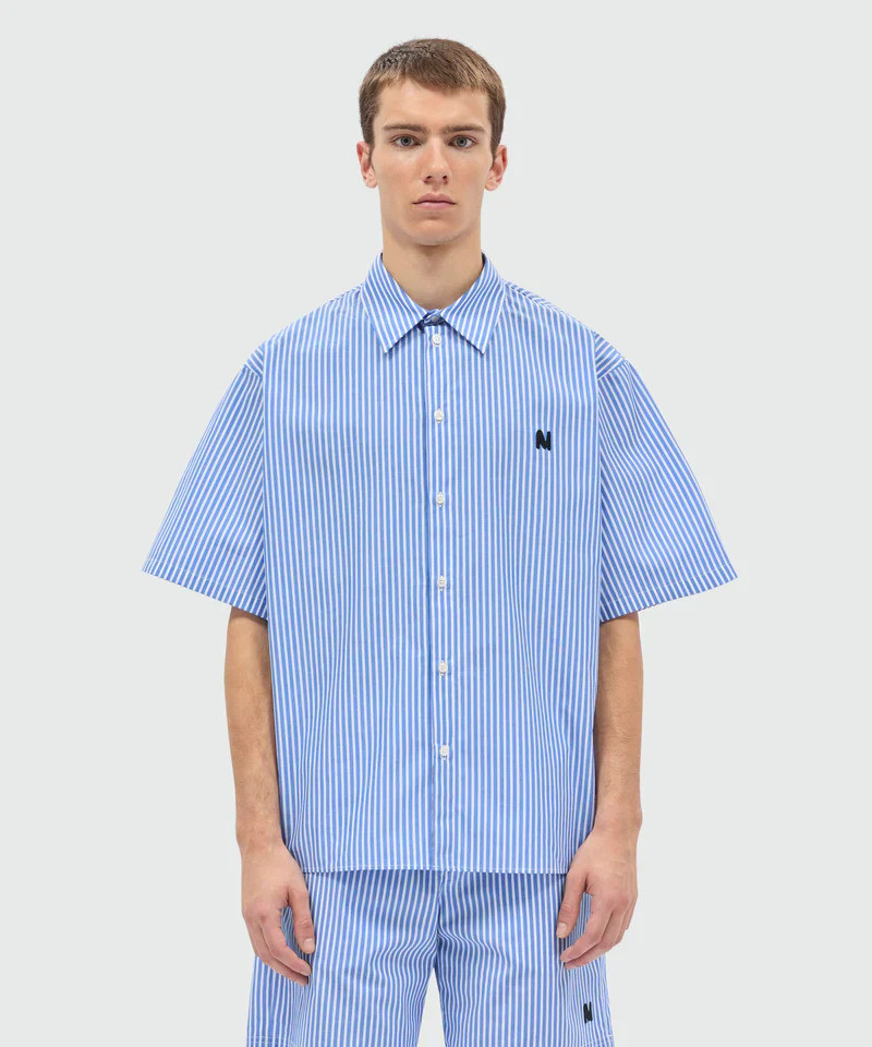 MSGM M Logo Striped Shirt outlook