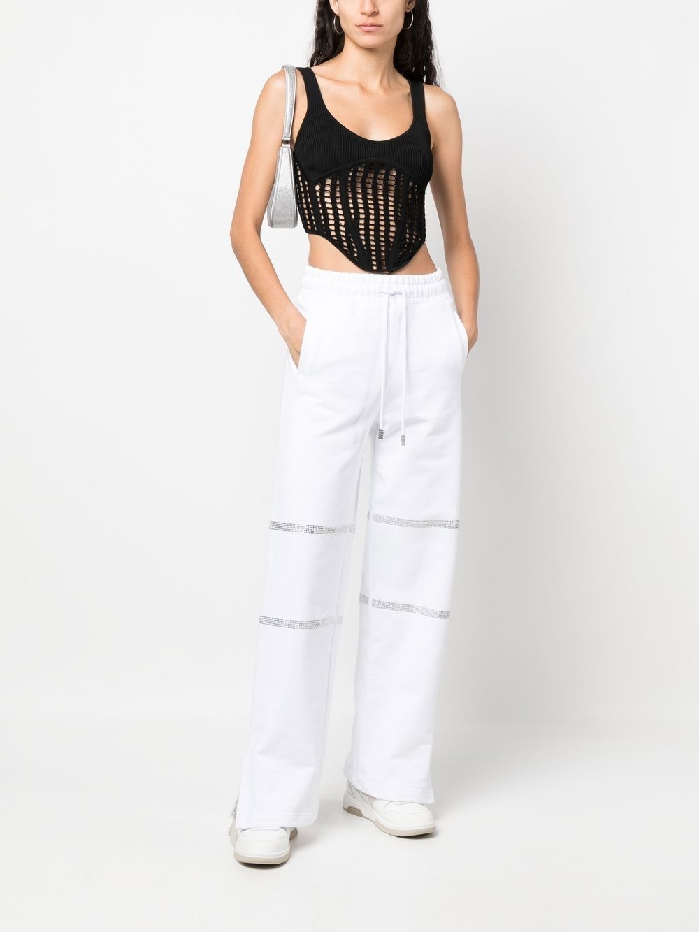 crystal-embellished track pants - 2