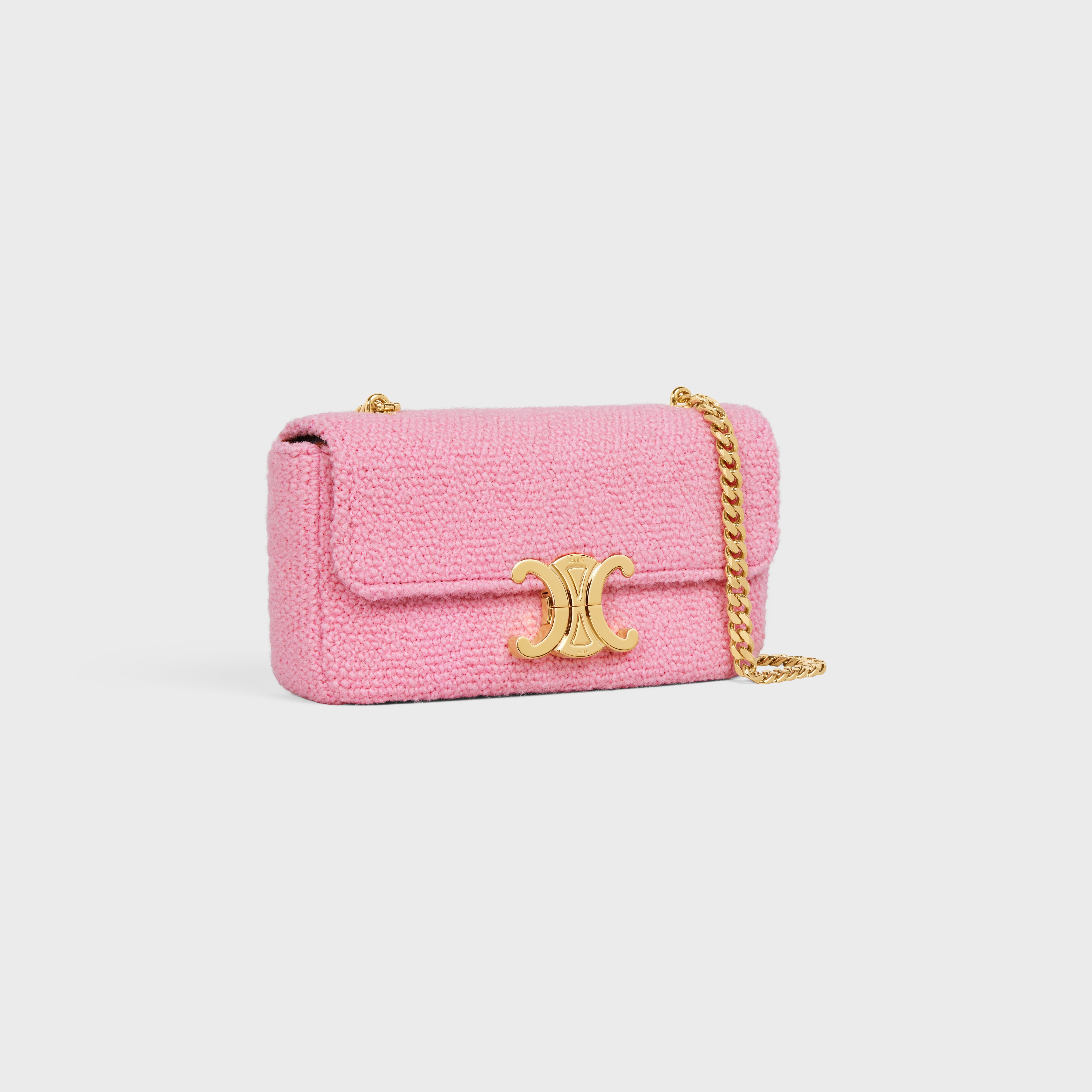 CHAIN SHOULDER BAG triomphe in Bouclette Textile & Calfskin - 2