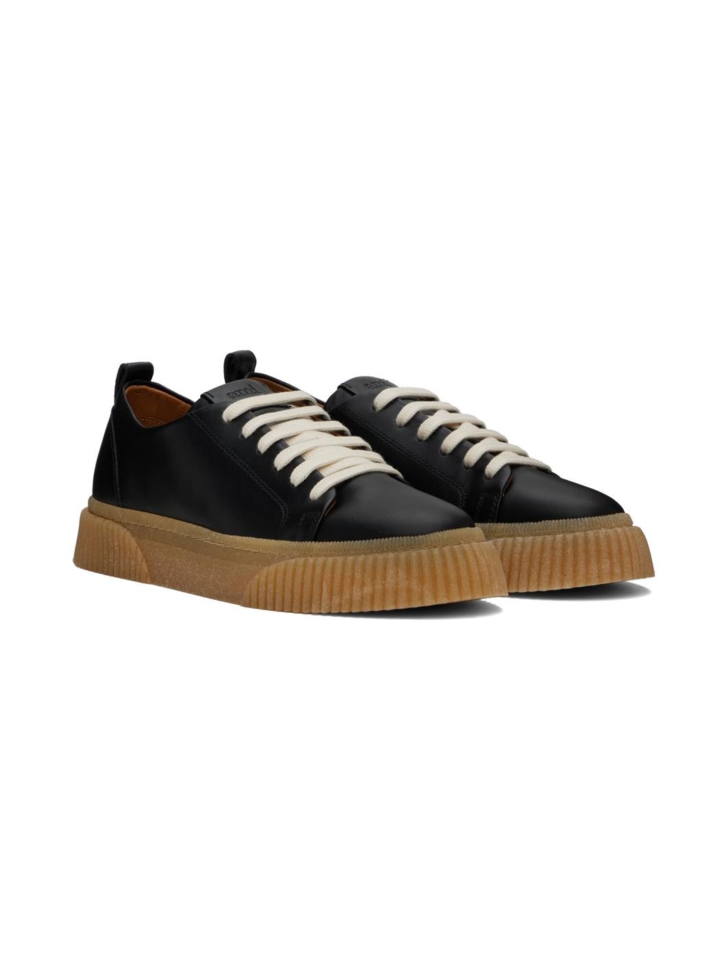 Black Lace-Up Sneakers - 4