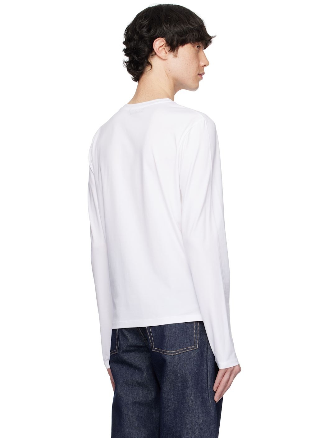 White Regular Fit Long Sleeve T-shirt - 3