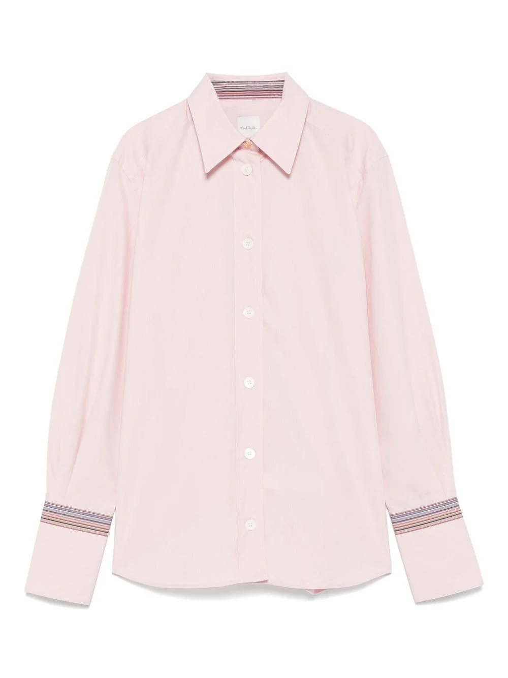 striped-cuff cotton shirt - 1