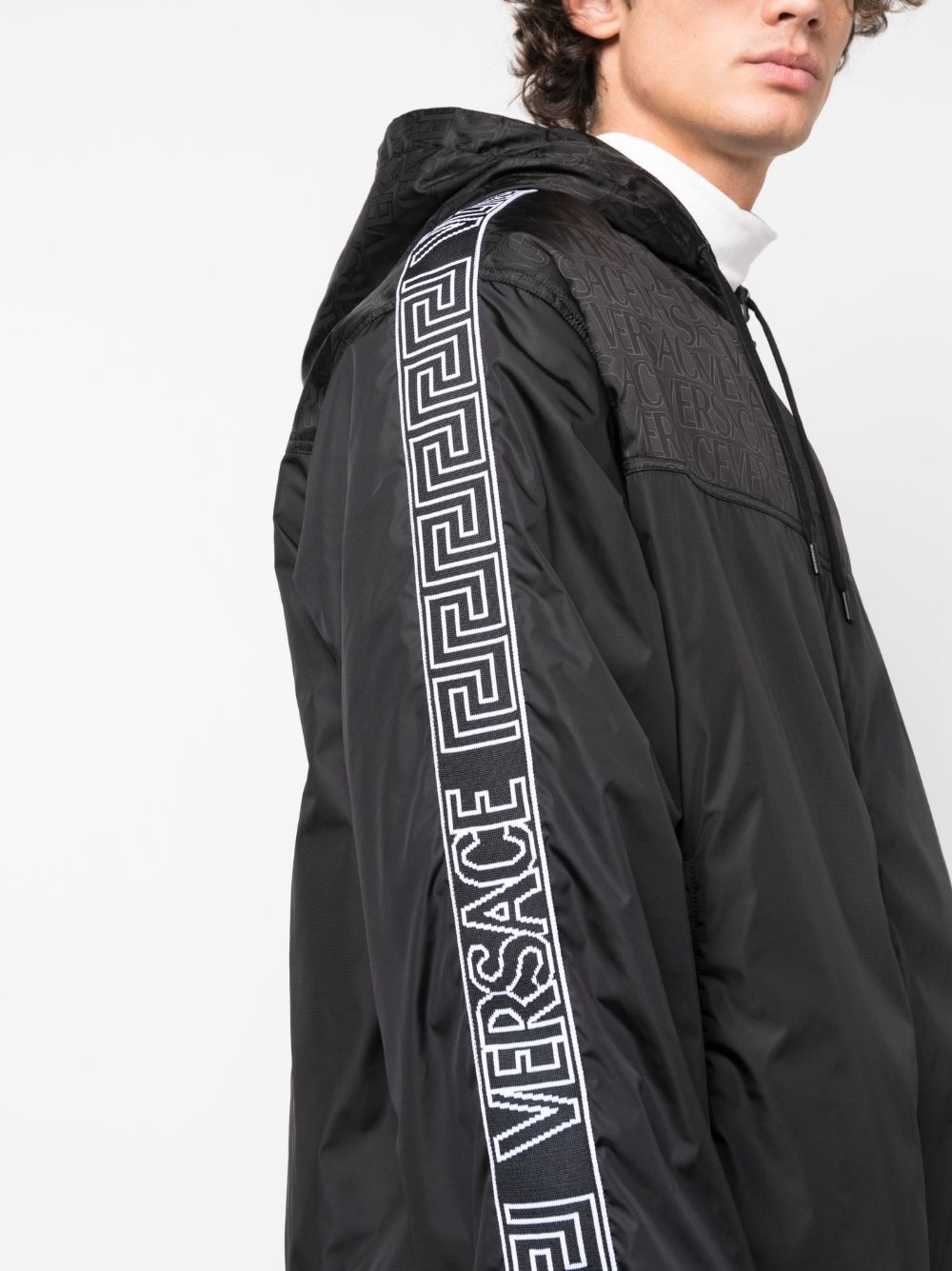 jacquard-logo hooded jacket - 5