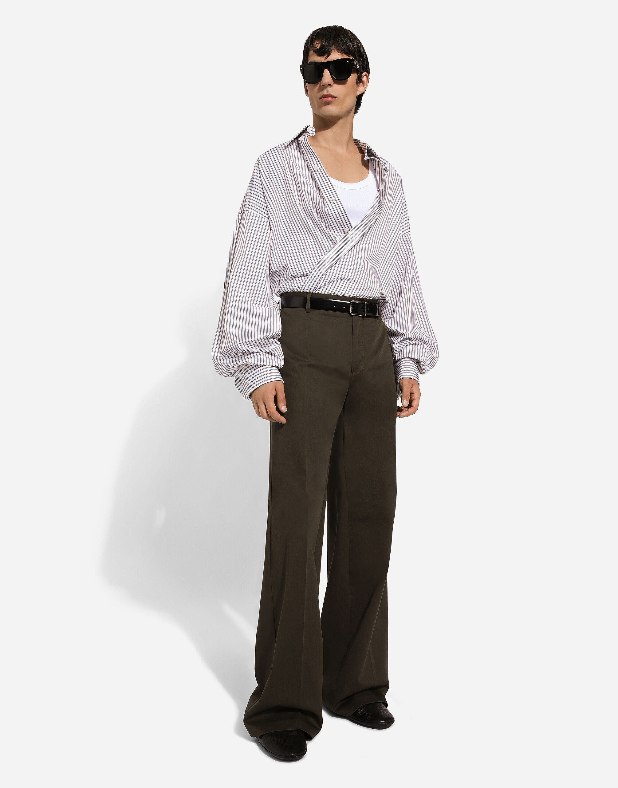 Super-oversize striped poplin shirt - 5