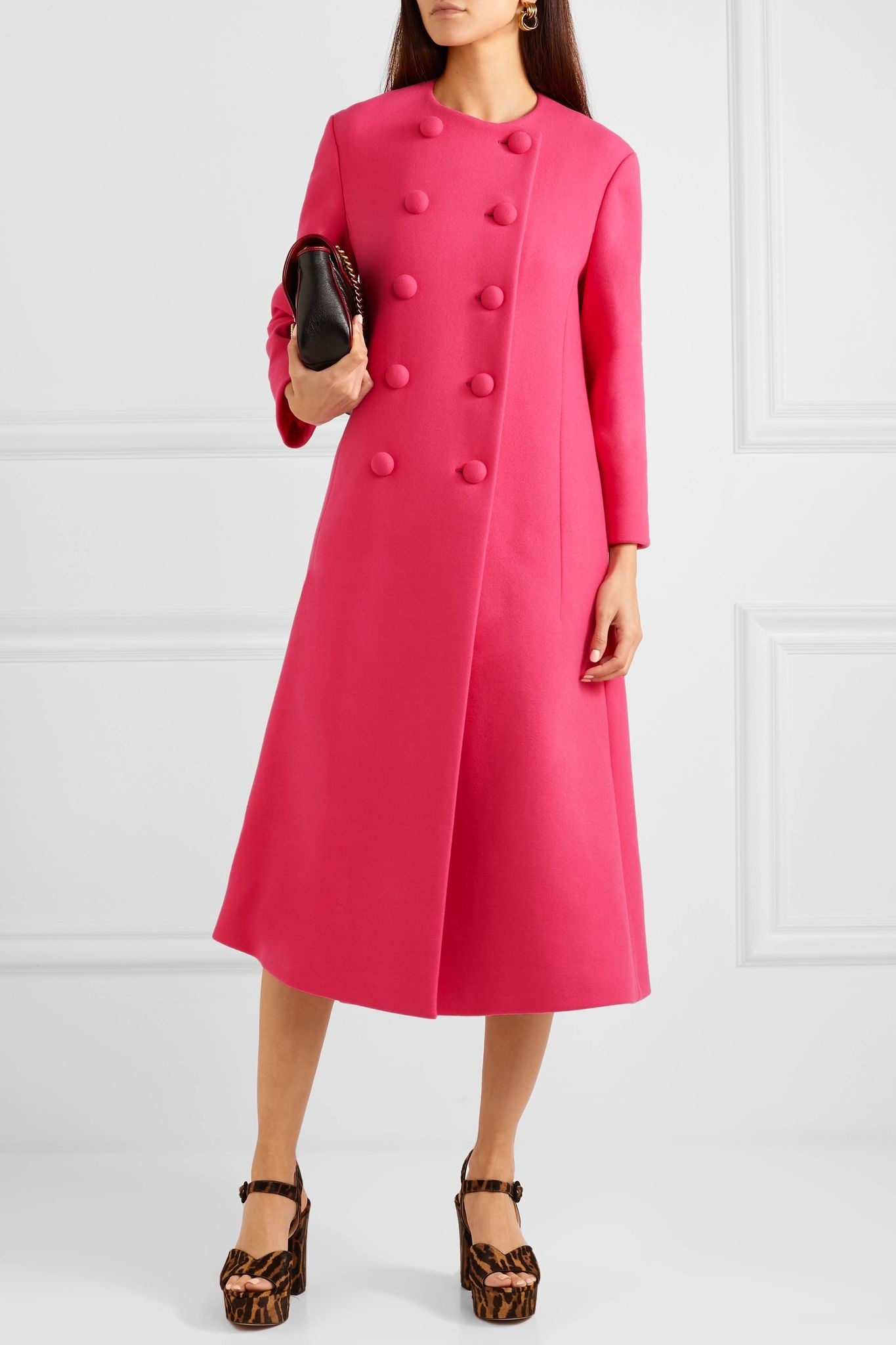 Double-breasted wool coat  - 2