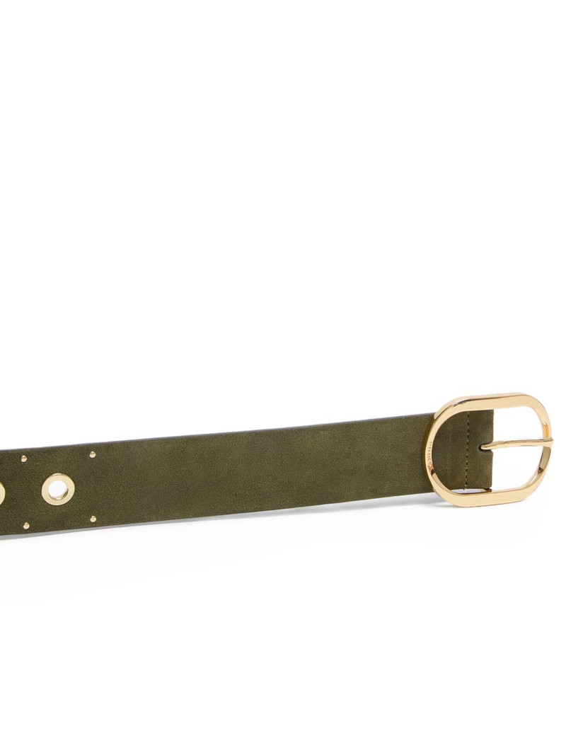 eyeletted buckled leather belt 4