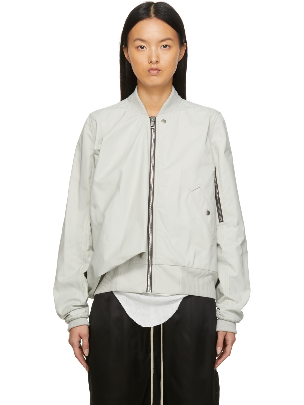 Grey Nylon Seb Flight Jacket - 1