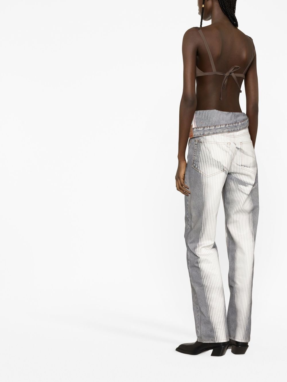 trompe-l'œil straight-leg jeans - 3