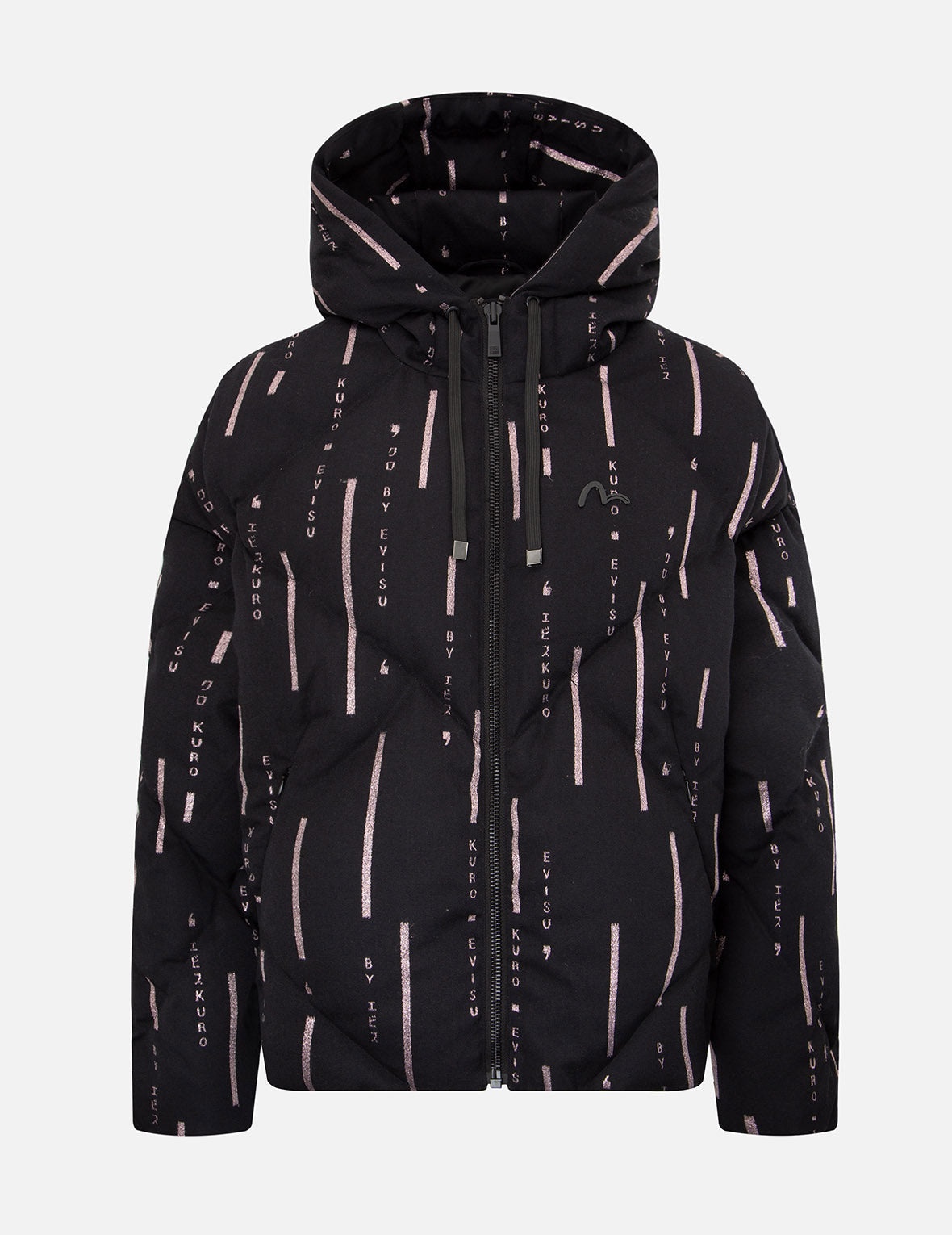 Monogram Metallic Logo Print Down Jacket - 1