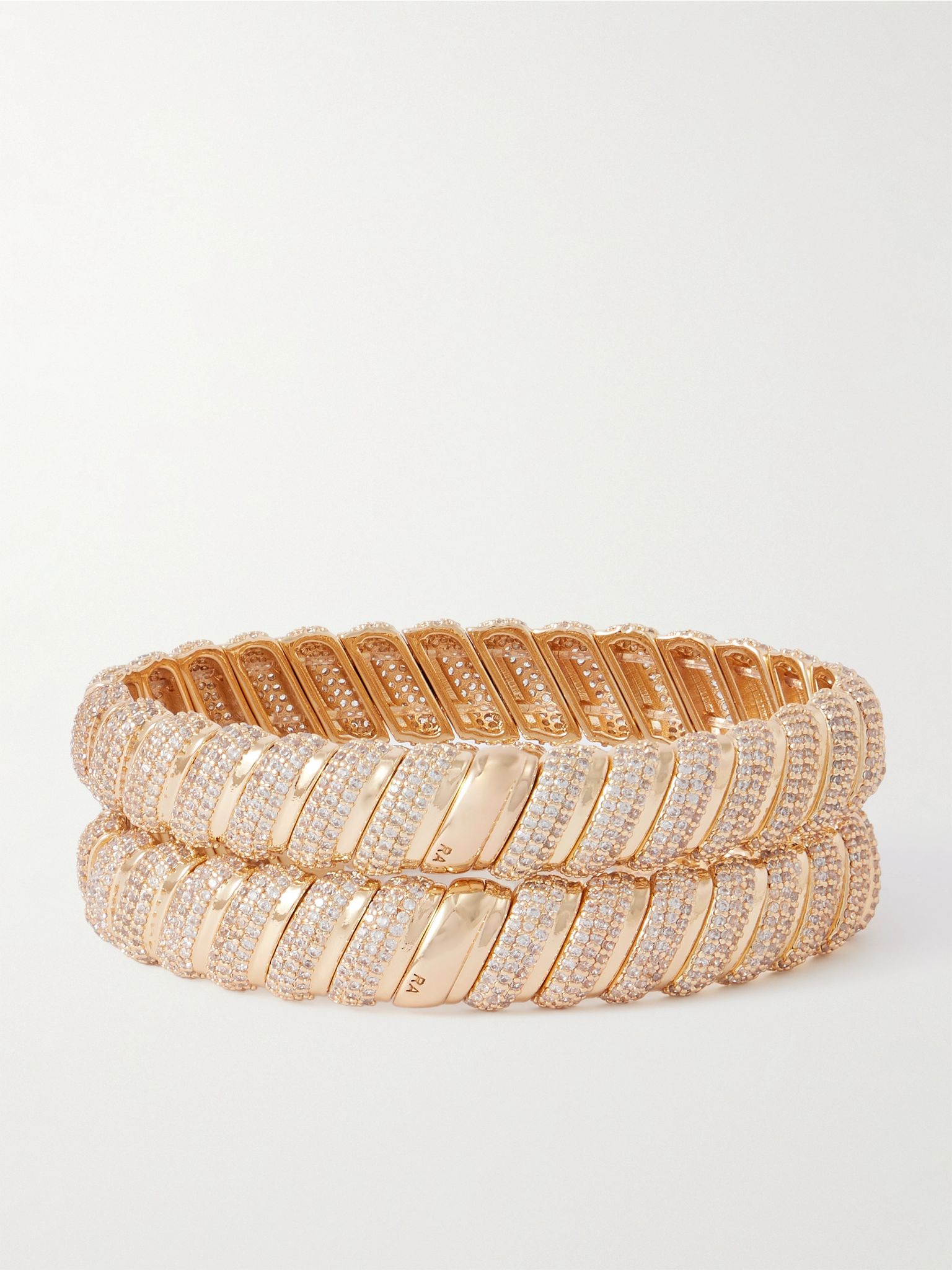 The Palais Royale set of two gold-tone crystal bracelets Gold - 3