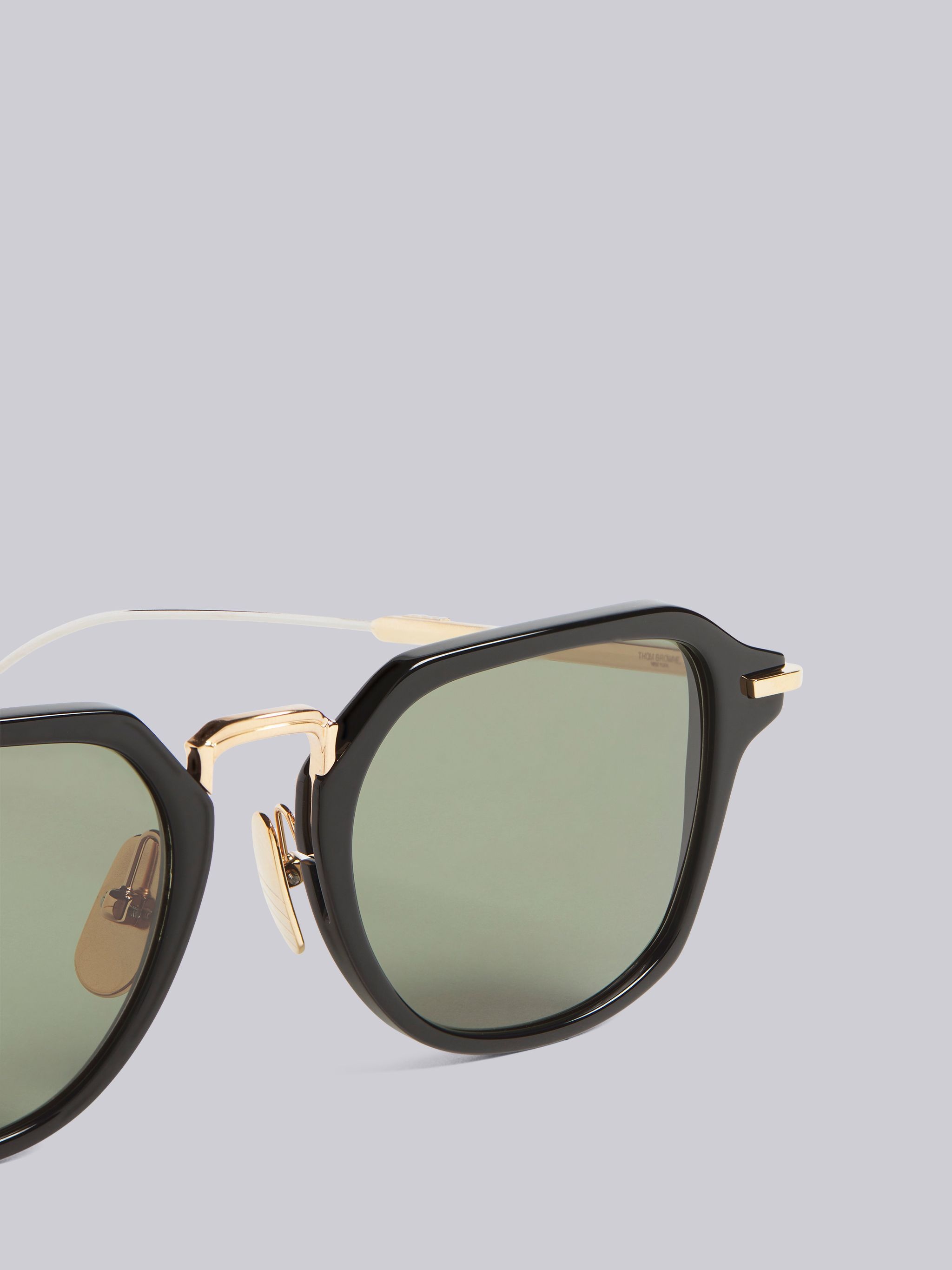 TB423 - Black White And Gold Clubmaster Sunglasses - 2