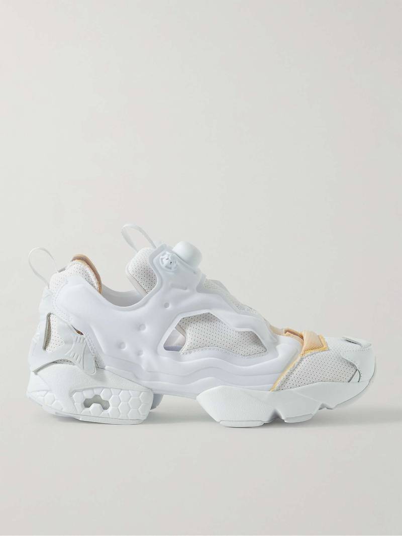 + Maison Margiela Project 0 Memory Of Leather-Trimmed Neoprene and Mesh Sneakers - 1