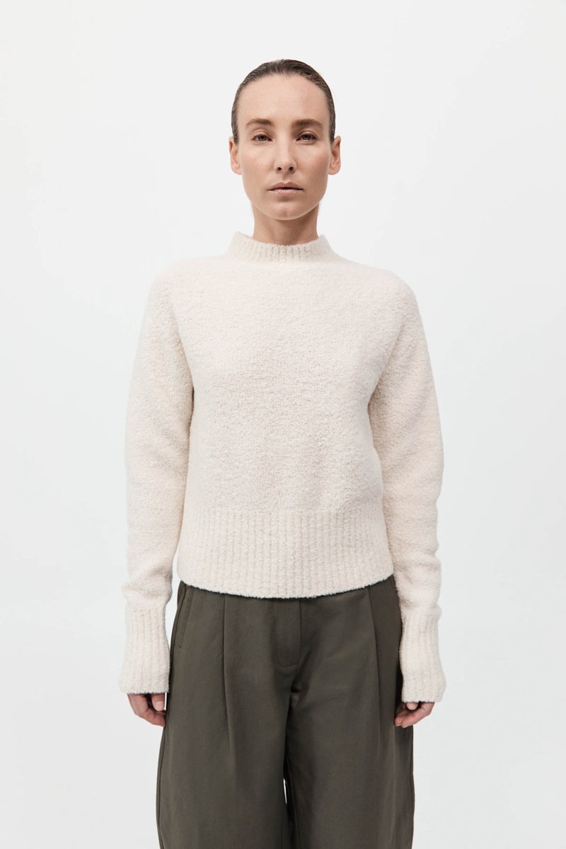 Boucle Wool Jumper - Off White - 2