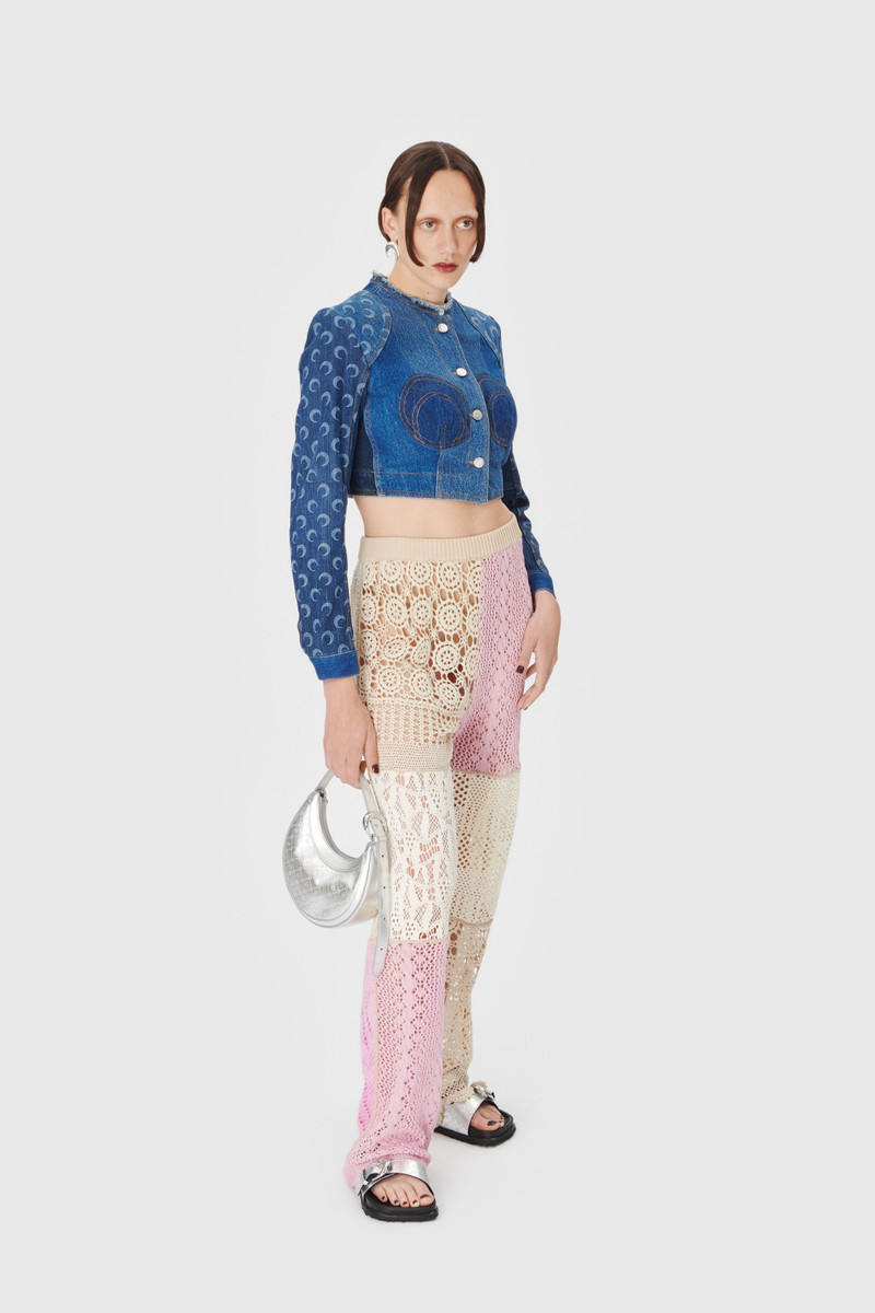 Marine Serre Regenerated Denim Cropped Jacket outlook