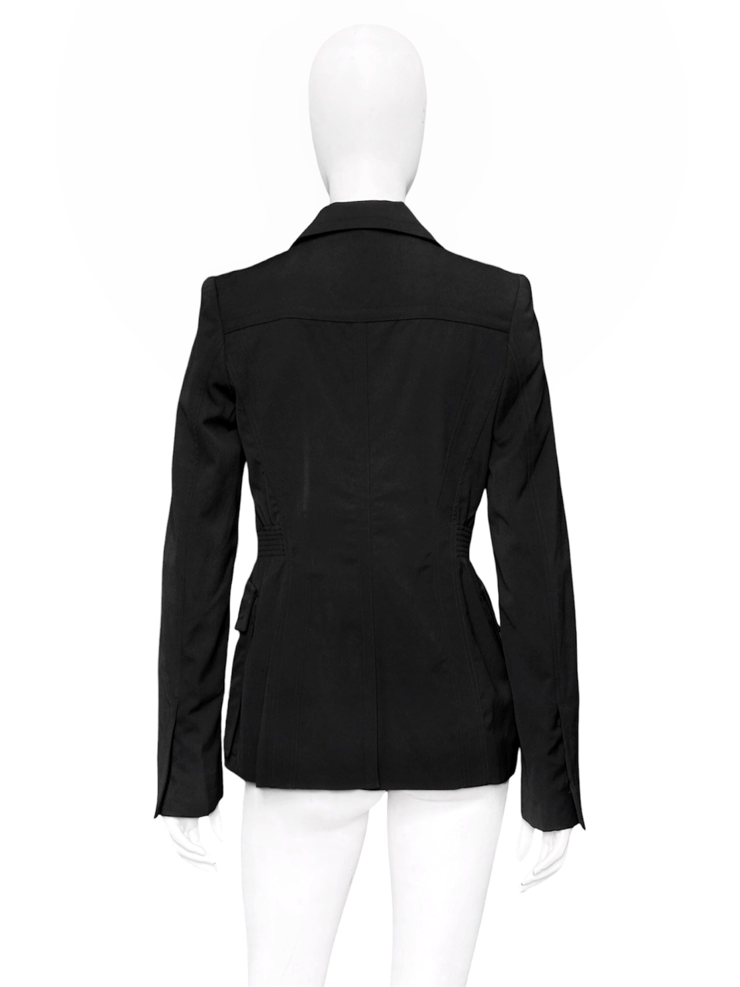 Gucci Fall 2003 Tom Ford Black Wool Military Blazer Jacket 40 - 3