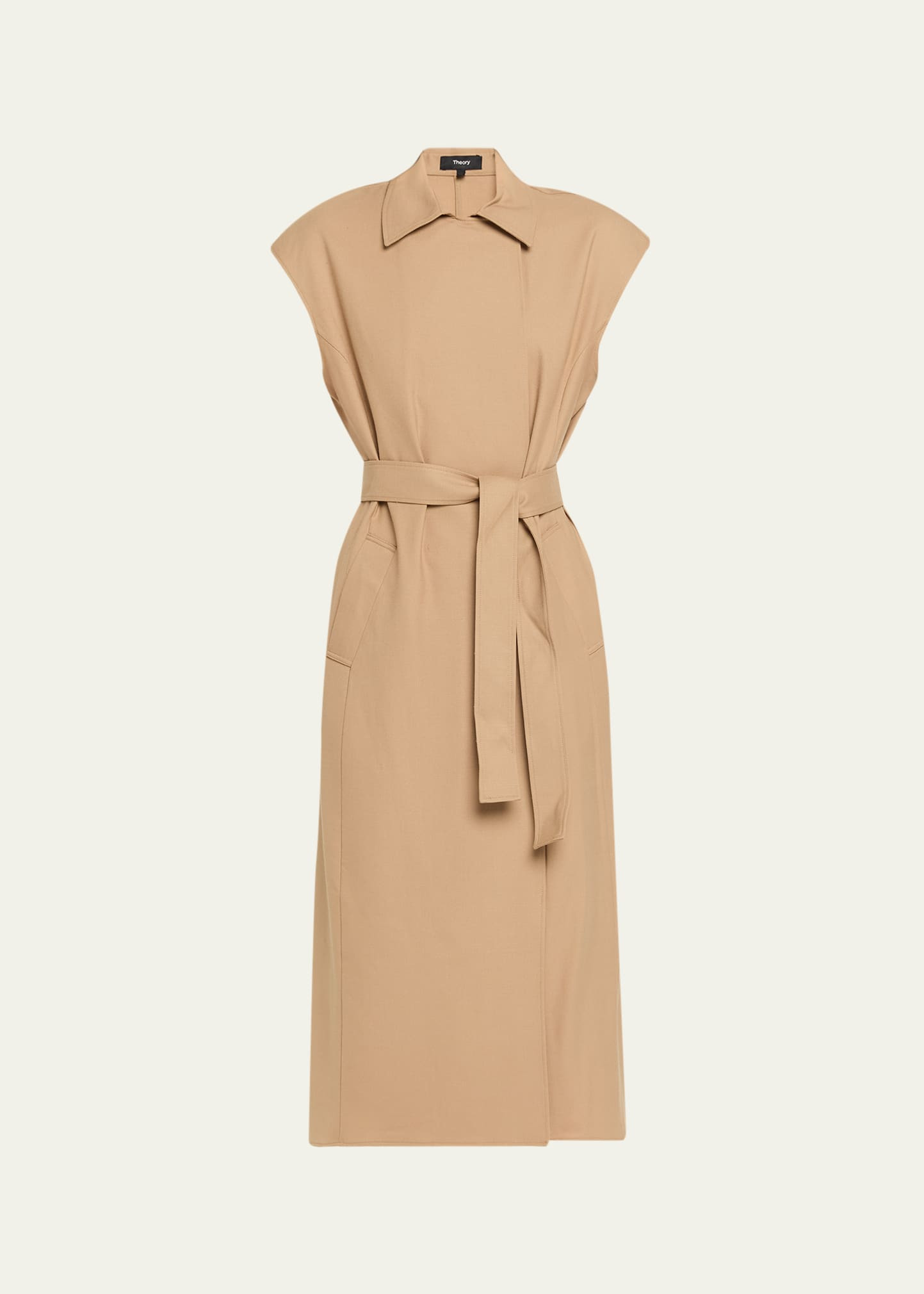 Trench-Style Wool Maxi Dress - 1