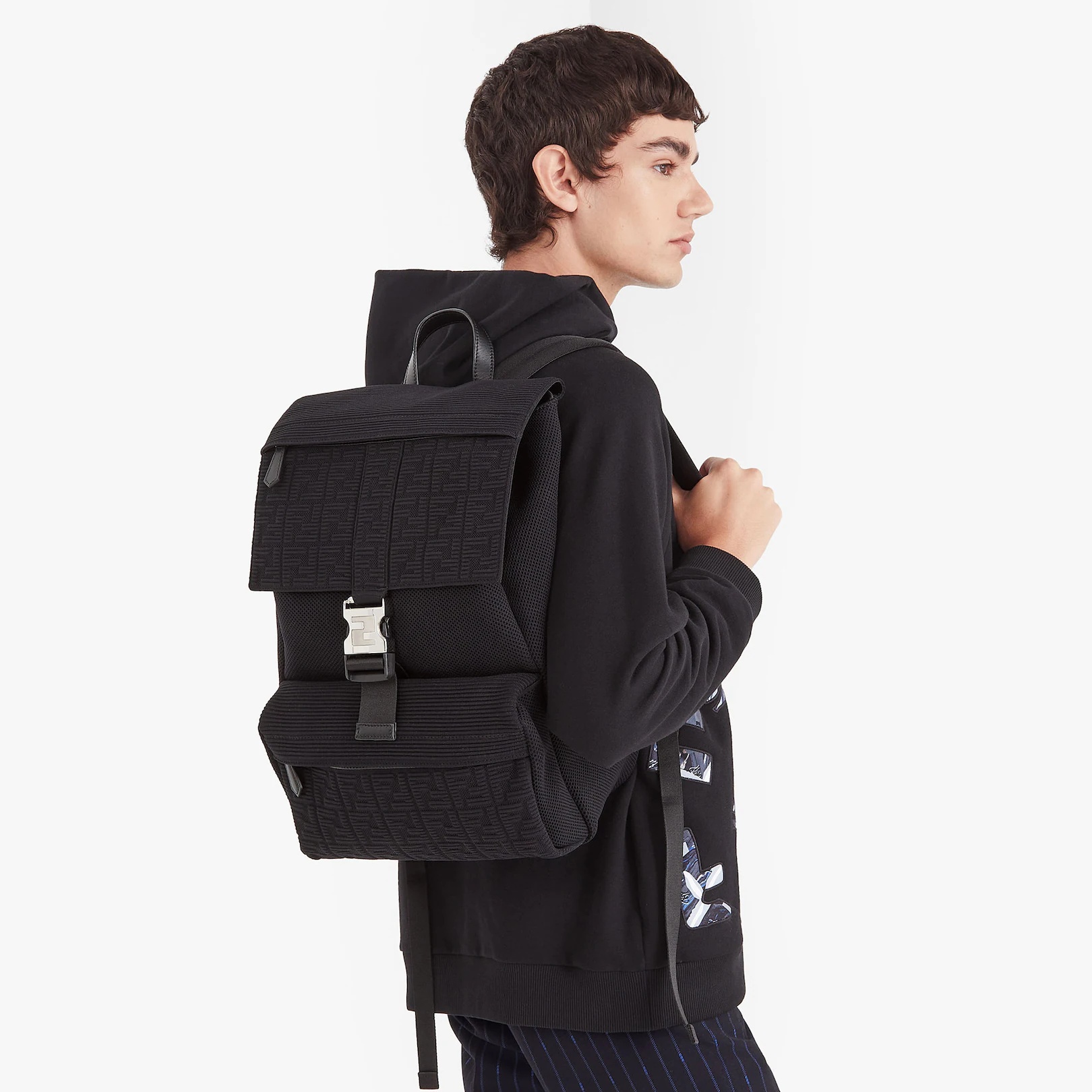 Black fabric backpack - 5