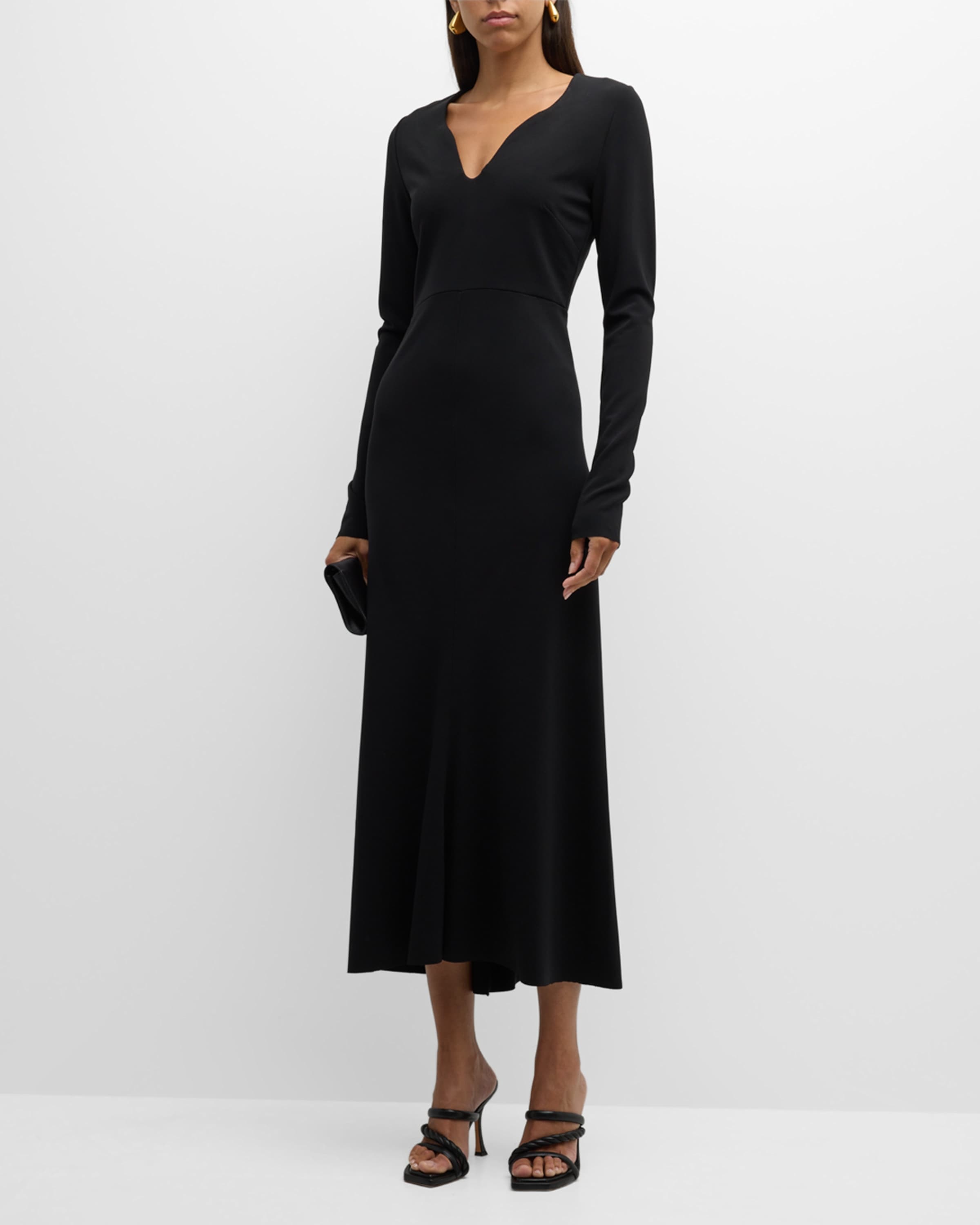 Soft Shape Long-Sleeve A-Line Midi Dress - 2