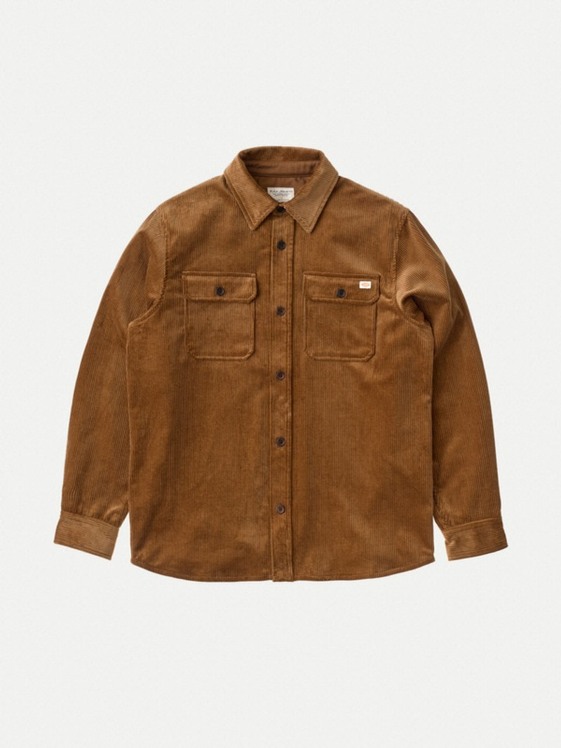 Nudie Jeans Robban Cord Overshirt Amber outlook