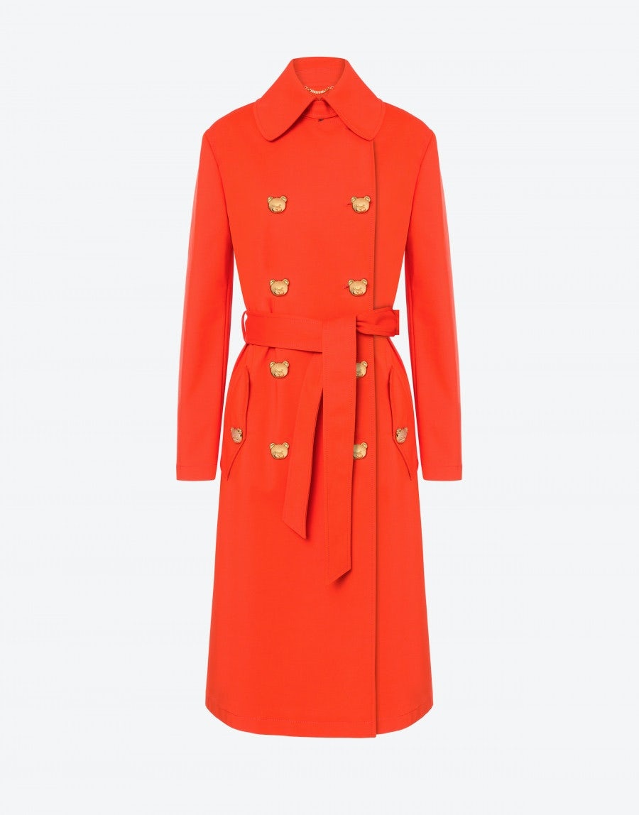 TEDDY BUTTONS DOUBLE SATIN TRENCH COAT - 1