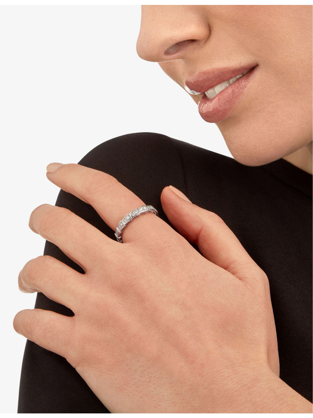 Serpenti Viper 18ct white-gold and 0.45ct brilliant-cut diamond ring - 2