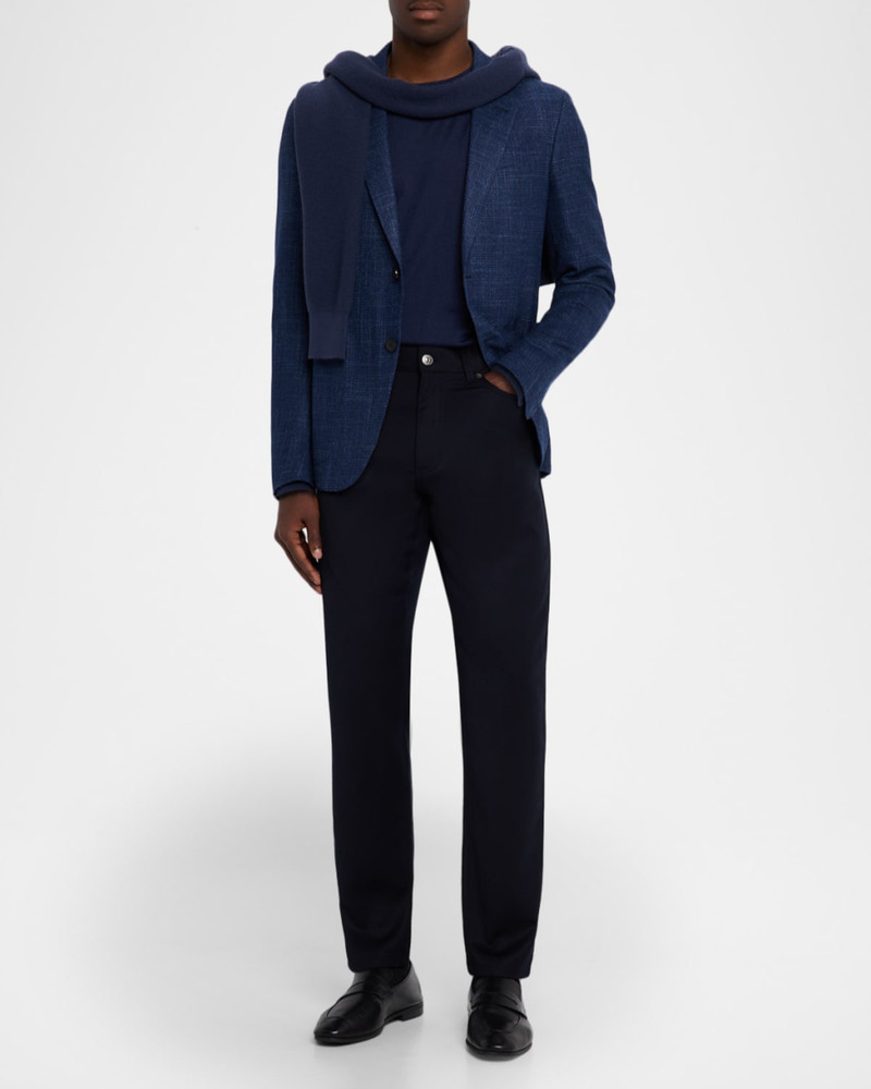 ZEGNA Men's Wool Straight Fit Five-Pocket Pants outlook