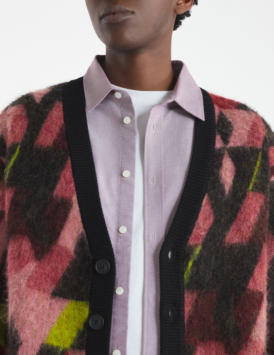 GRAPHIC MOHAIR JACQUARD CARDIGAN - 4