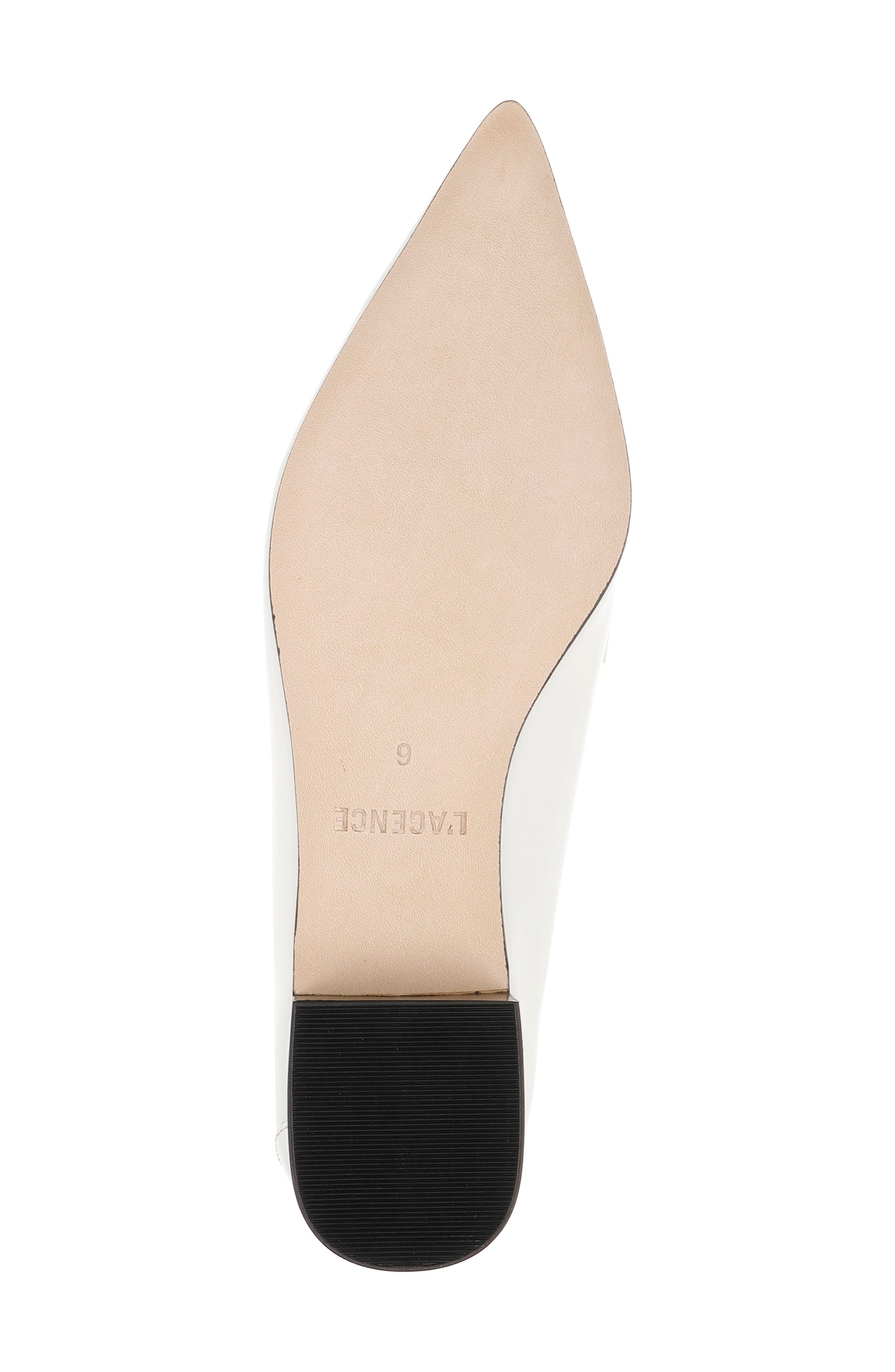 L'AGENCE Maelys Pointed Toe Penny Loafer in Pearl Leather at Nordstrom - 6