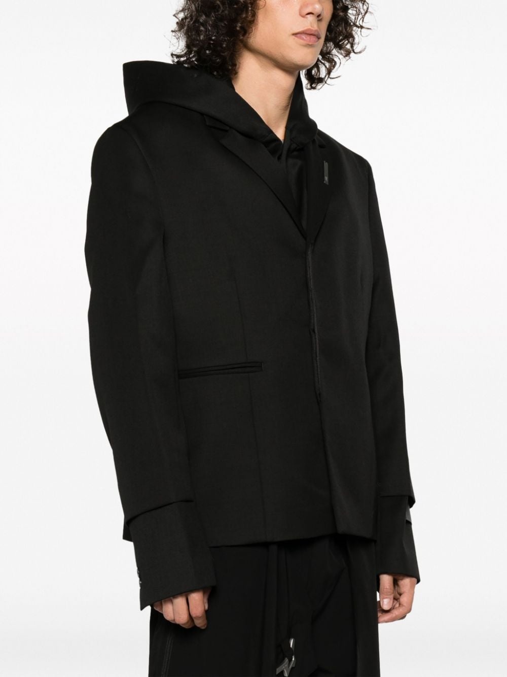 single-breasted hooded blazer - 3