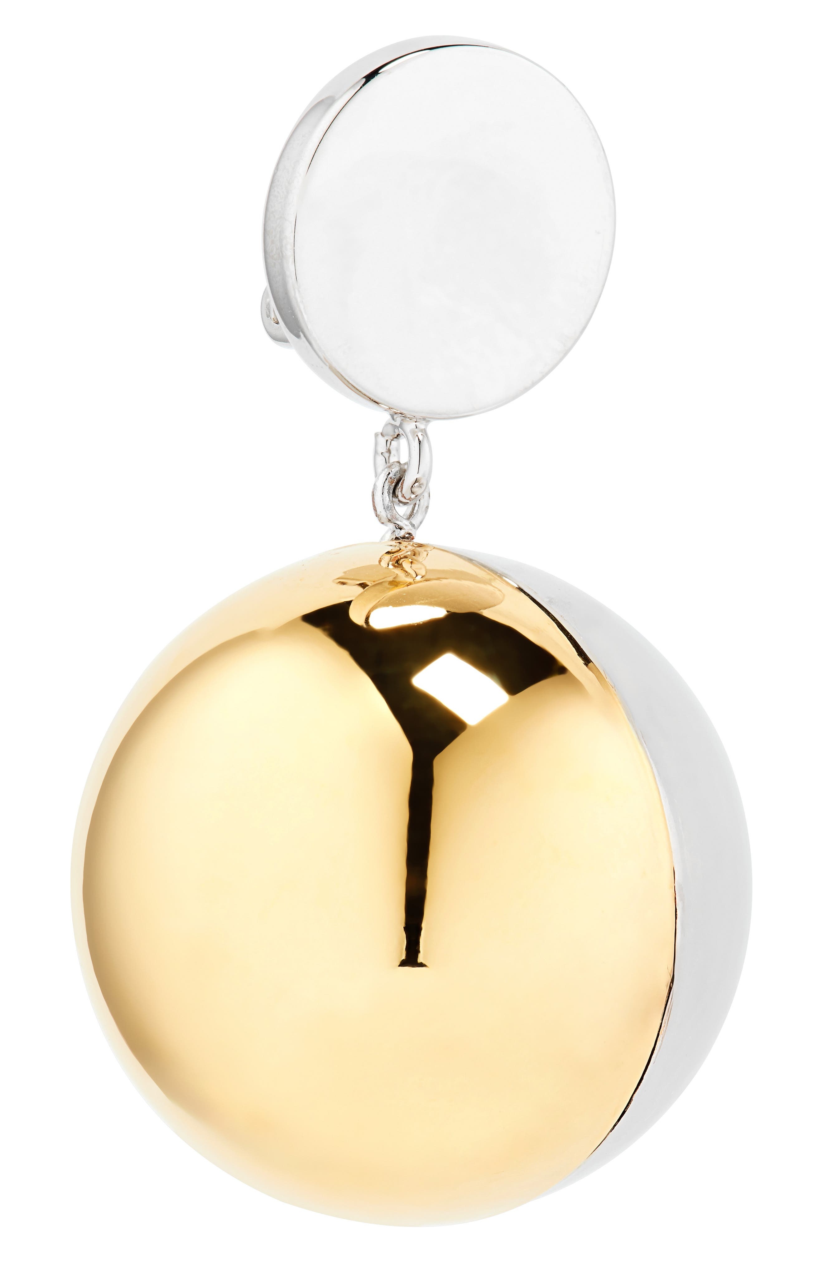 Rabanne Two-Tone Ball Clip-On Earrings in Gold /Transparent at Nordstrom - 5