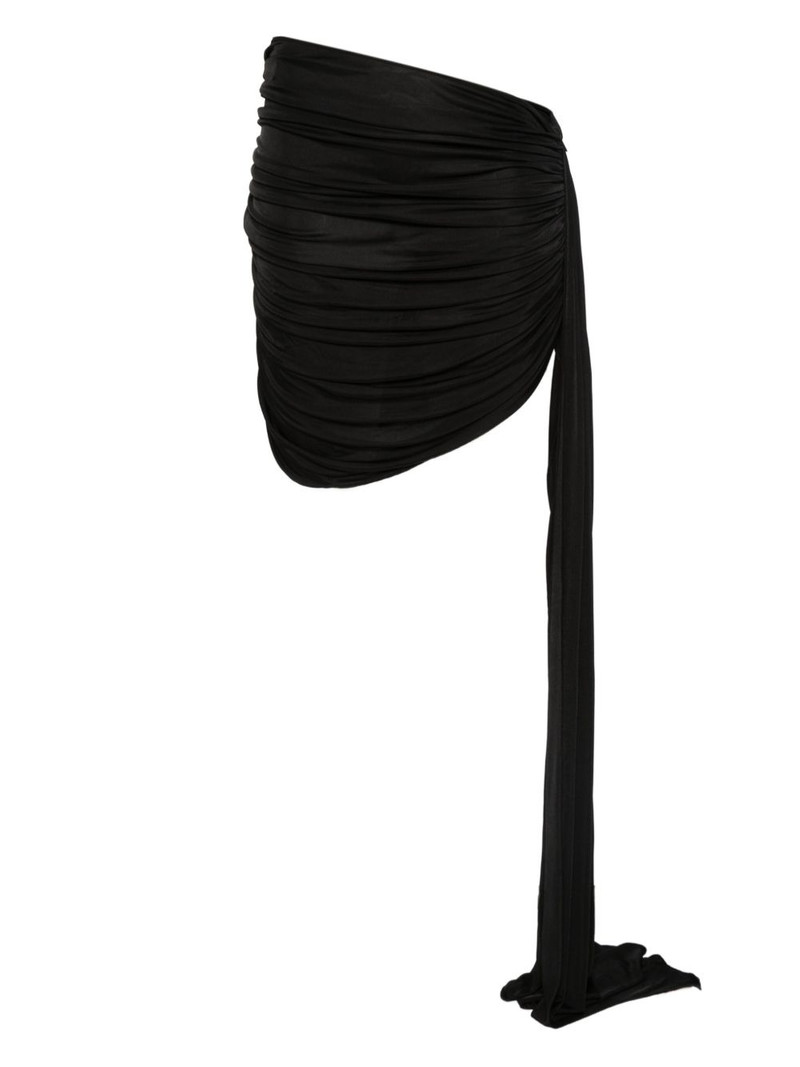 ruched asymmetric mini skirt 1