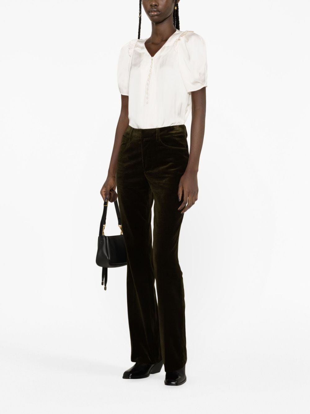 puff-sleeve satin top - 3
