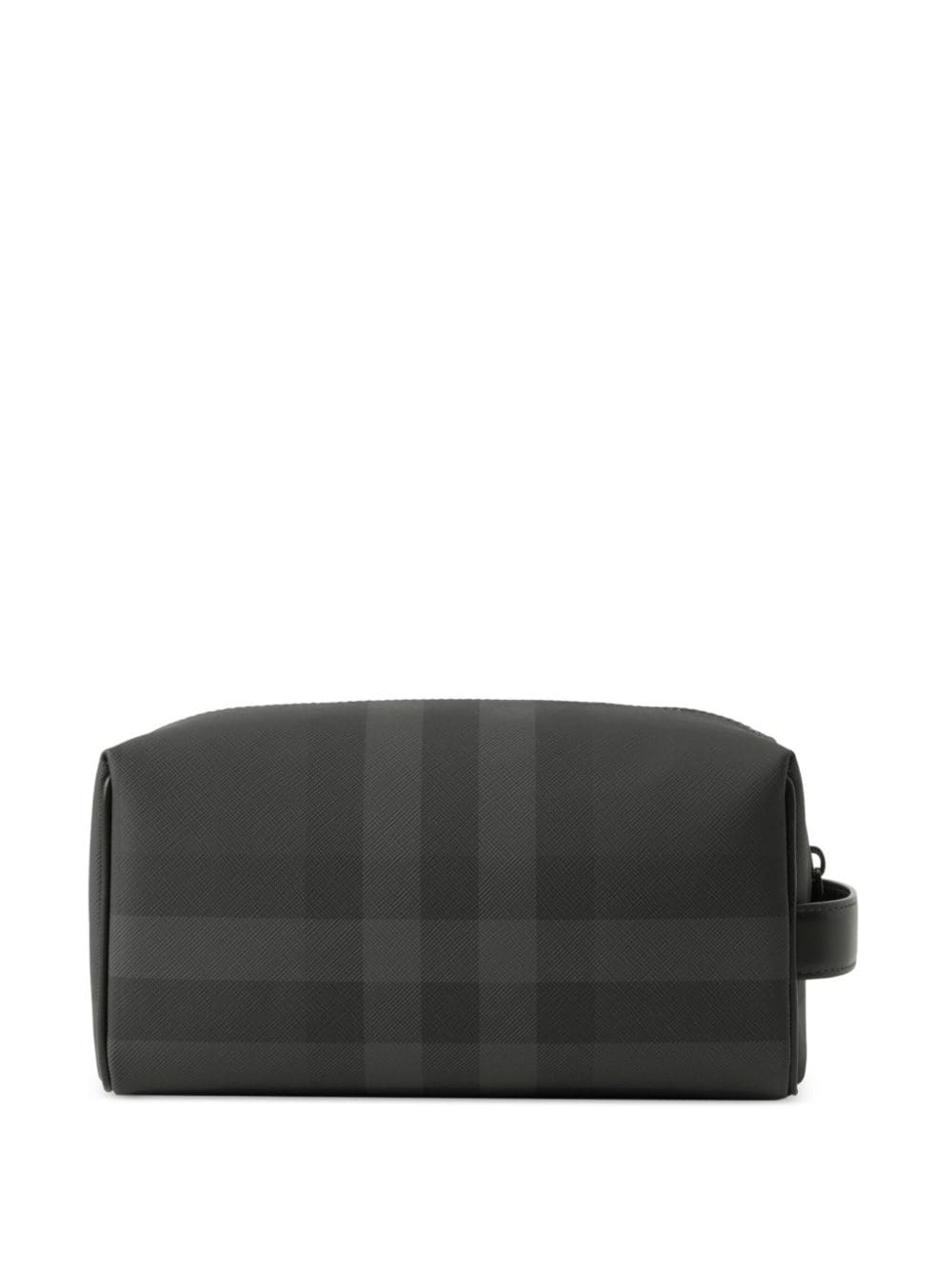 checked leather travel pouch - 3