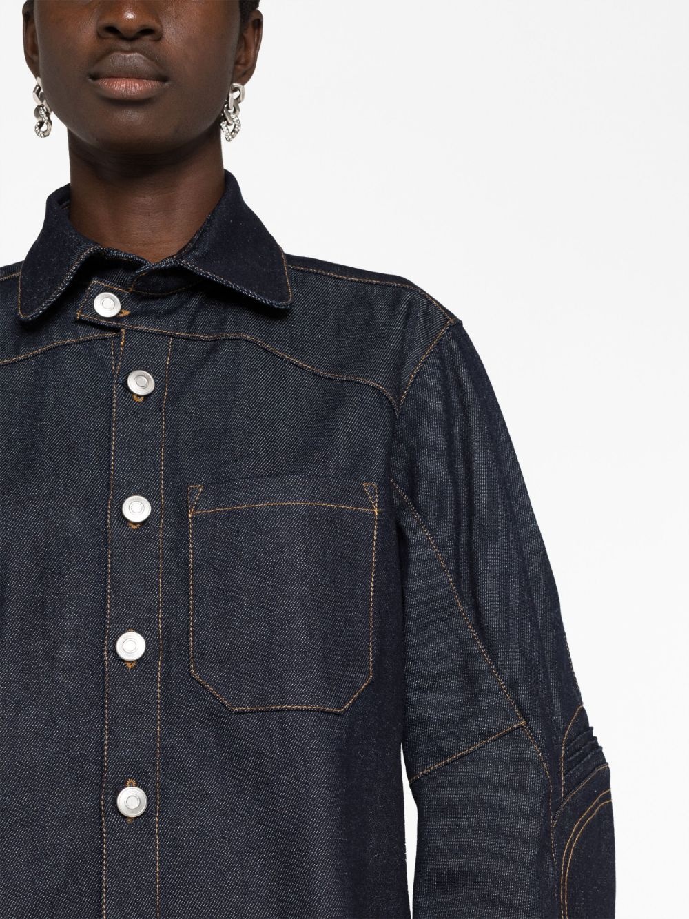 Moto oversized denim shirt - 3