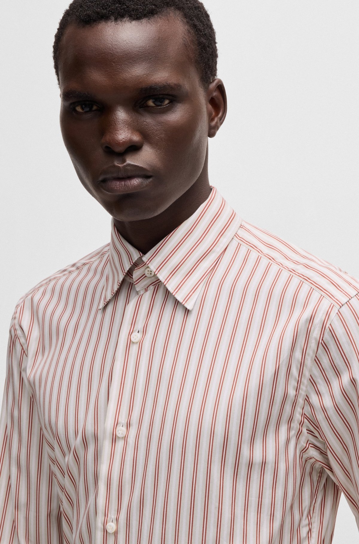 SLIM-FIT SHIRT IN STRIPED ITALIAN-MADE COTTON - 3
