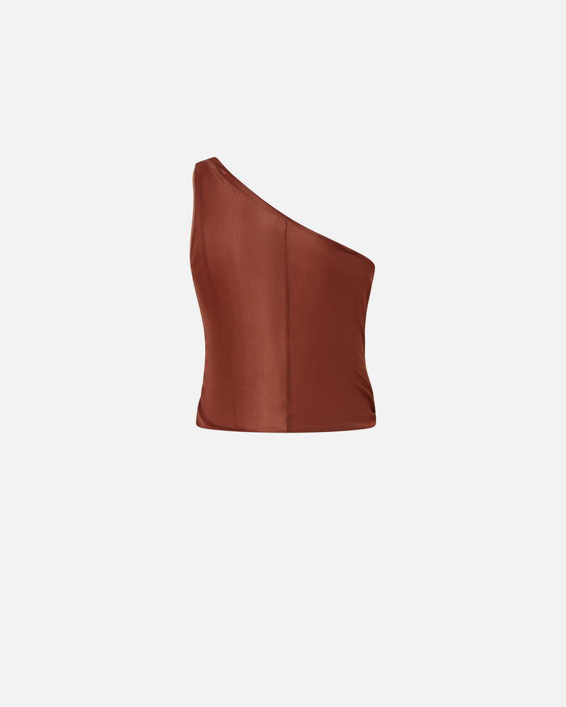 PINKO ONE-SHOULDER TULLE TOP outlook