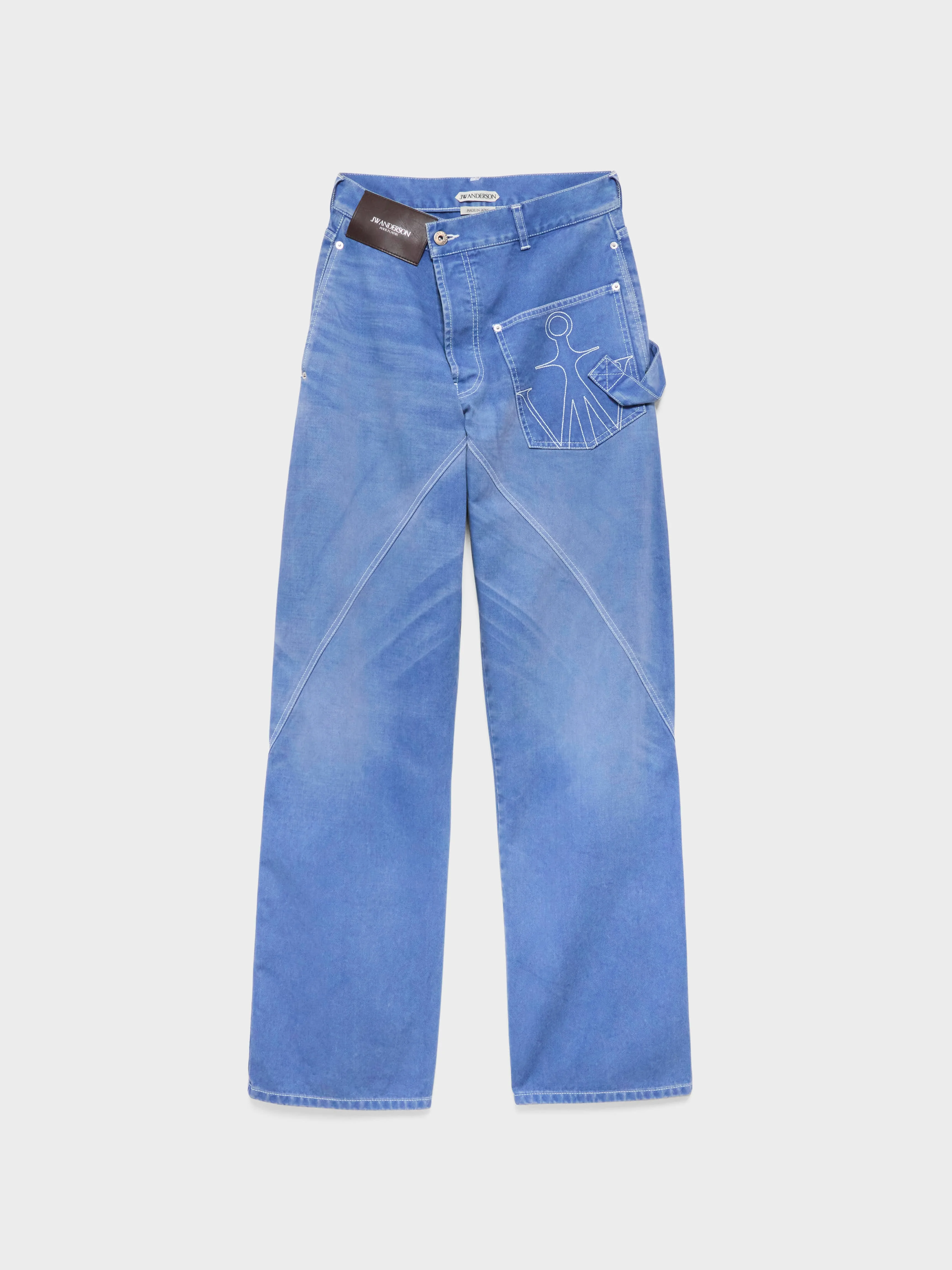 WOMENS TWISTED WORKWEAR DENIM JEANS IN FRENCH BLUE - 1