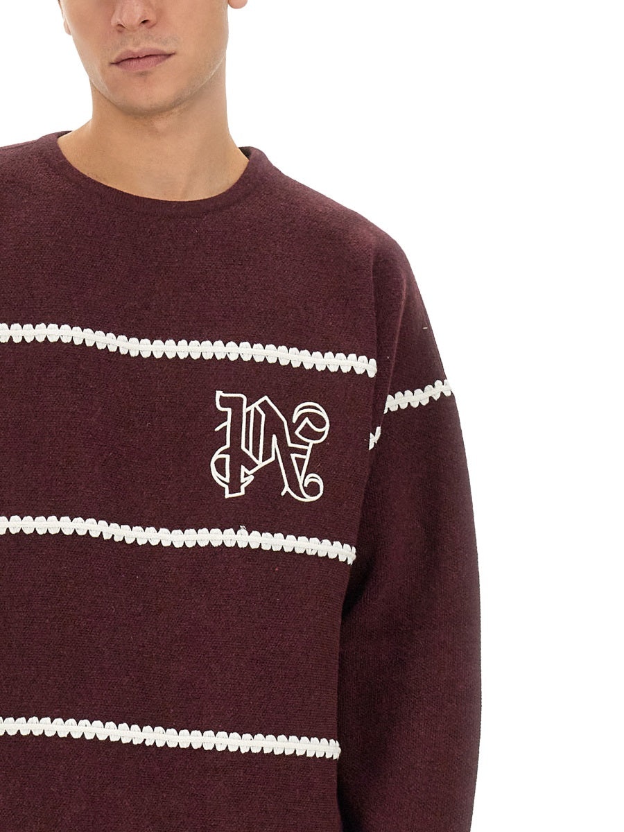 Palm Angels Men Monogram Striped Sweater - 4