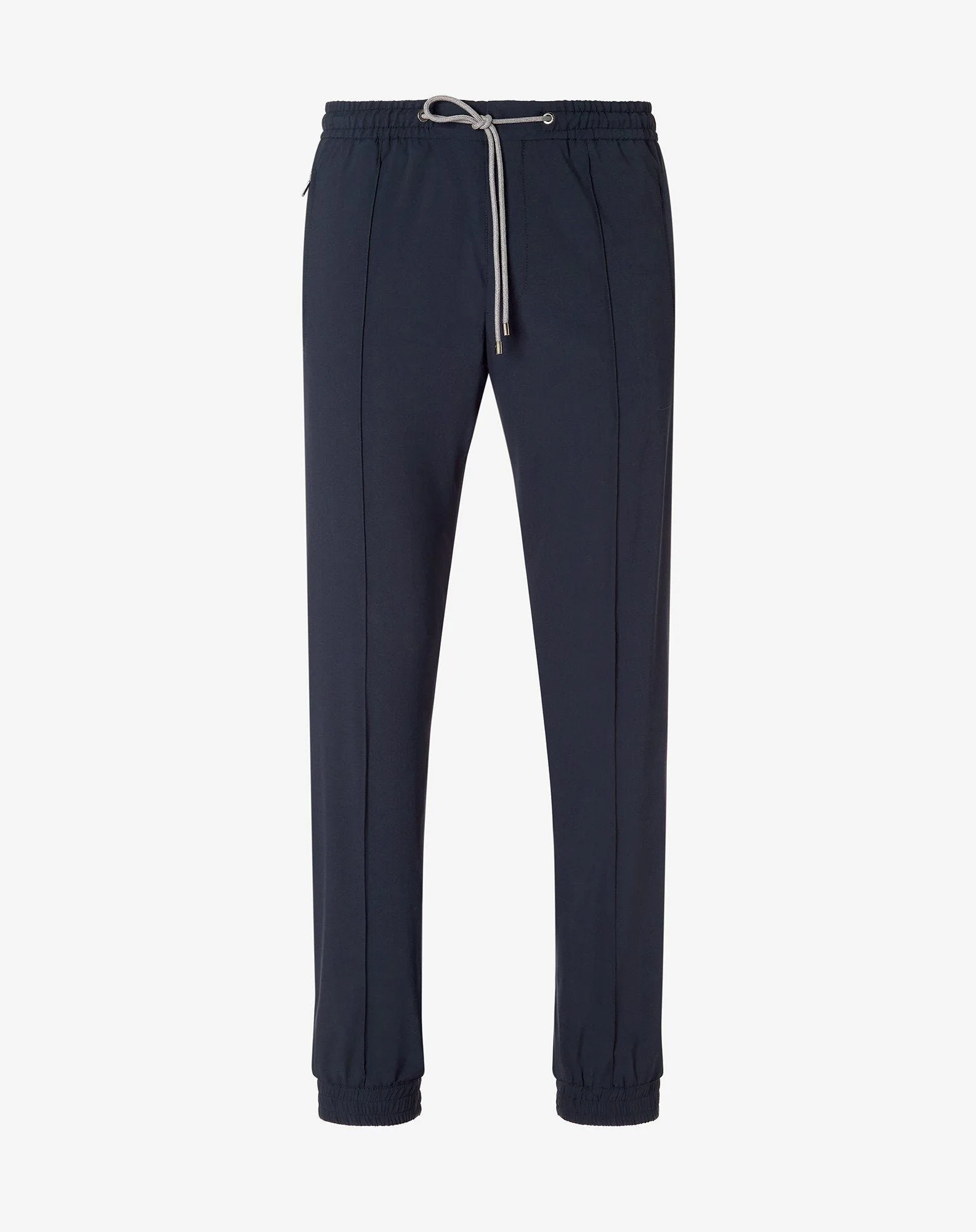 Dark blue technical wool fabric joggers - 1