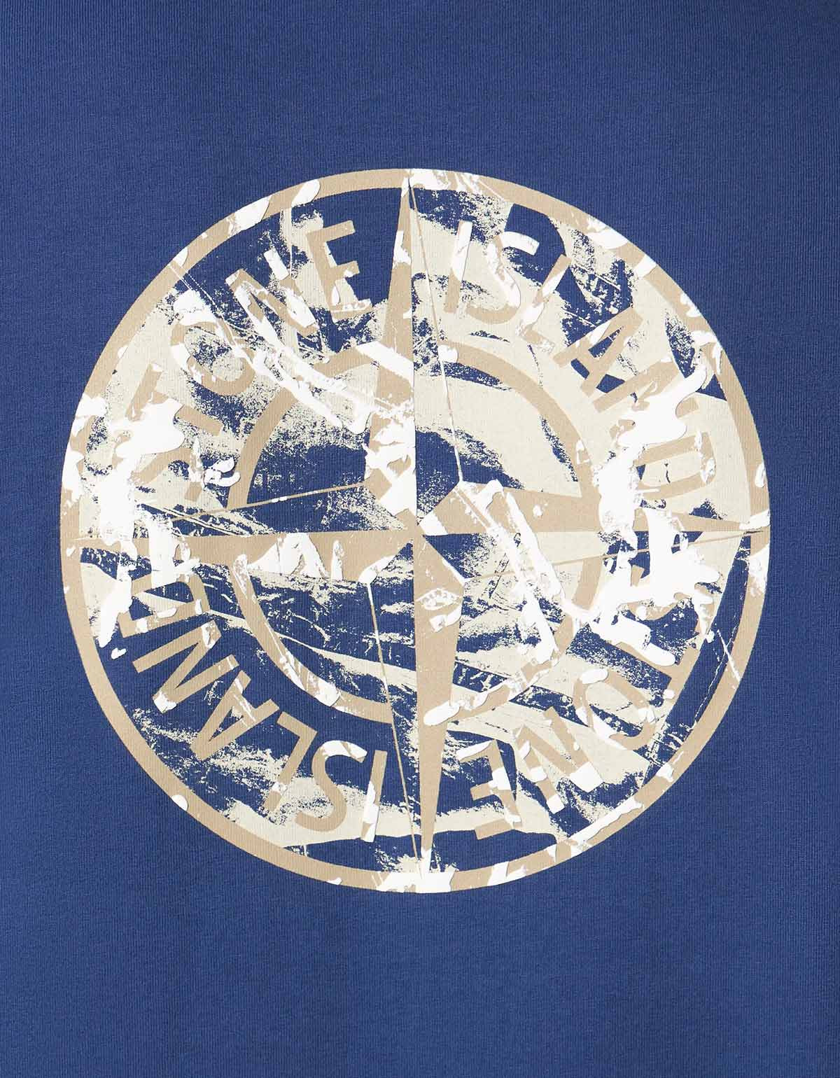 Stone Island Blue Compass Camo Print T-Shirt - 5