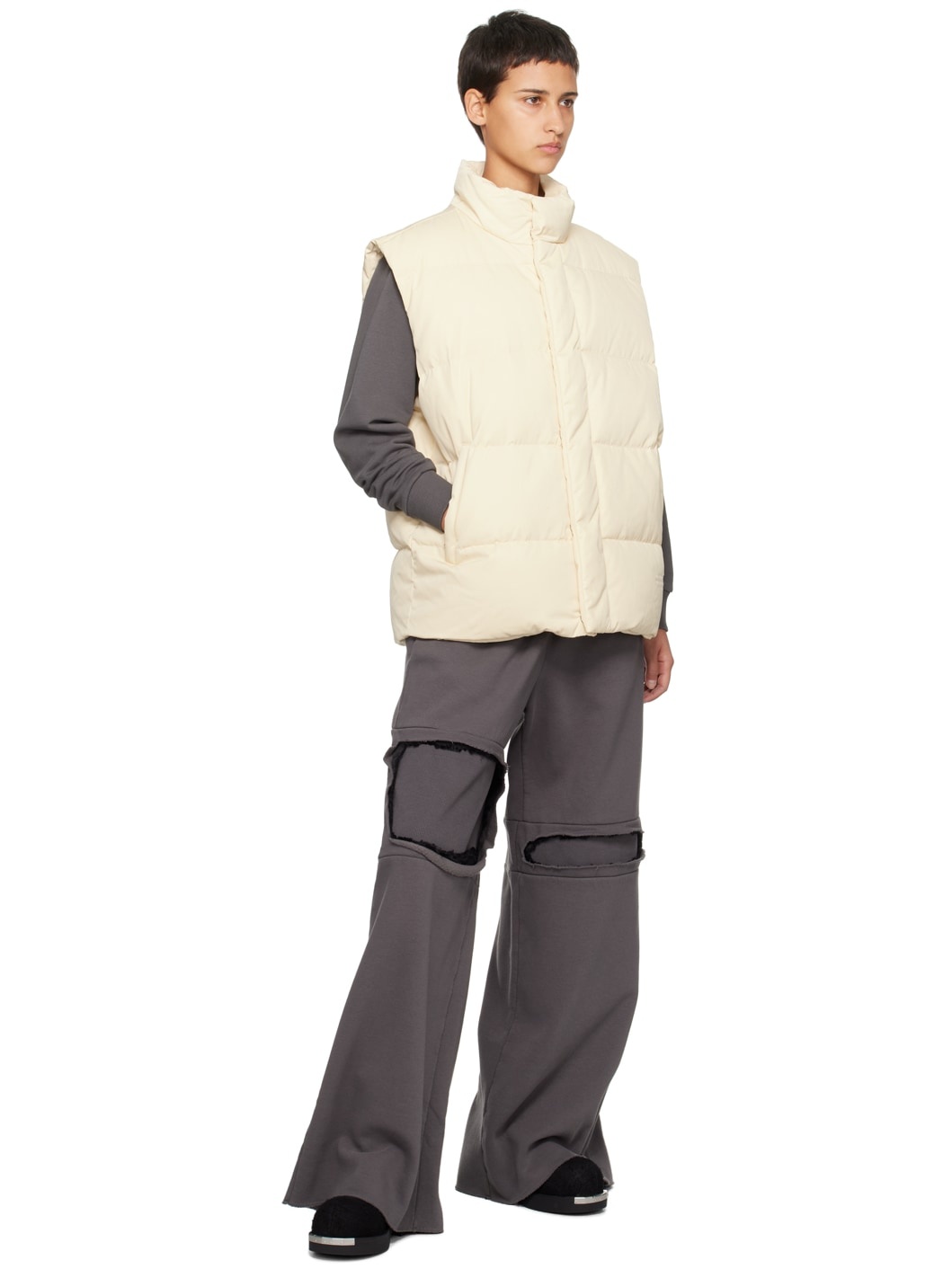 Gray Distressed Lounge Pants - 4