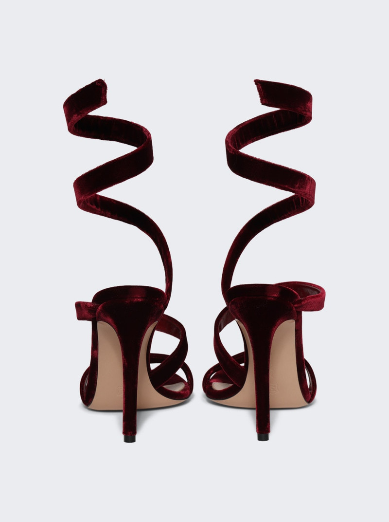 Gianvito Rossi Opera Velvet Sandals Syrah Red outlook