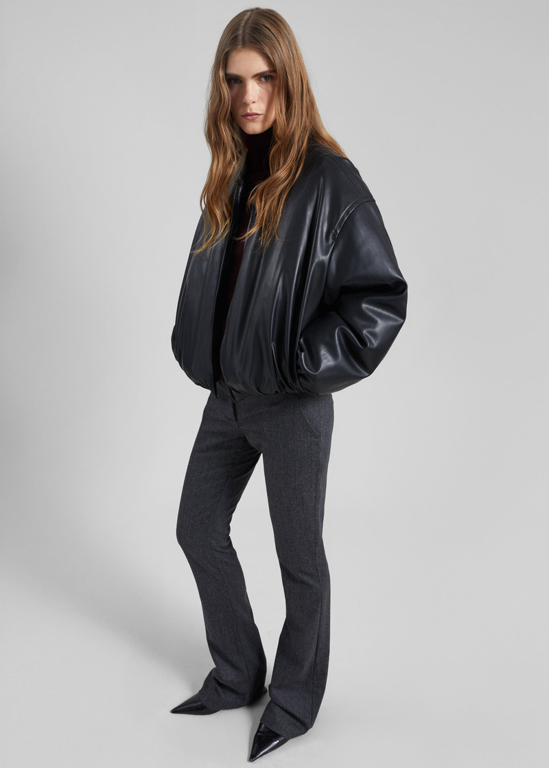 Arolla Faux Leather Draped Jacket - Black 6