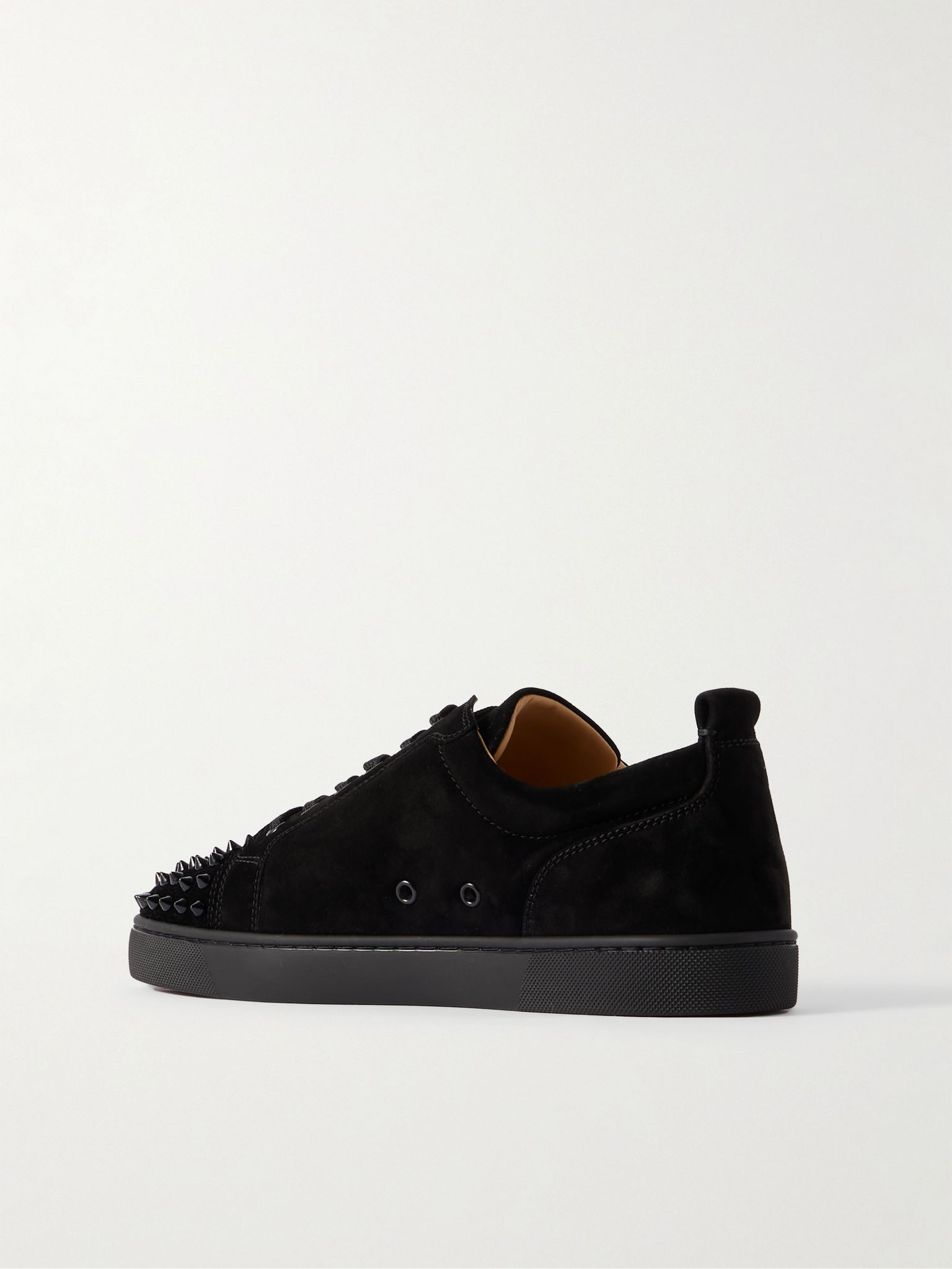 Louis Junior Spikes Cap-Toe Suede Sneakers Black - 4