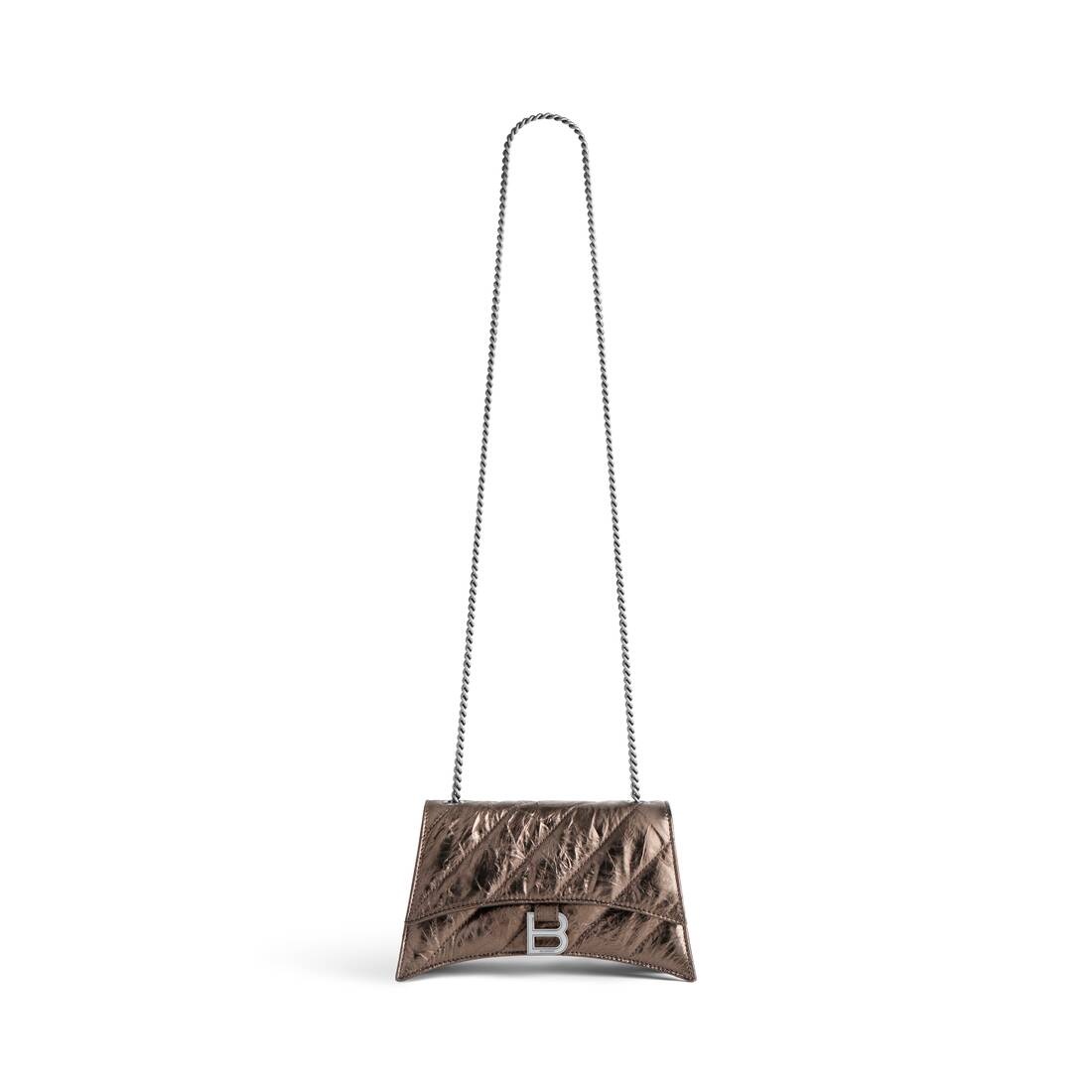 Women's Crush Xs Chain Bag Metallized Quilted in Bronze - 1