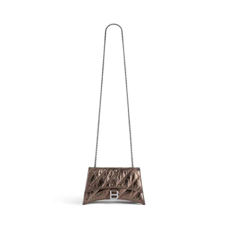 Women's Crush Xs Chain Bag Metallized Quilted in Bronze 1