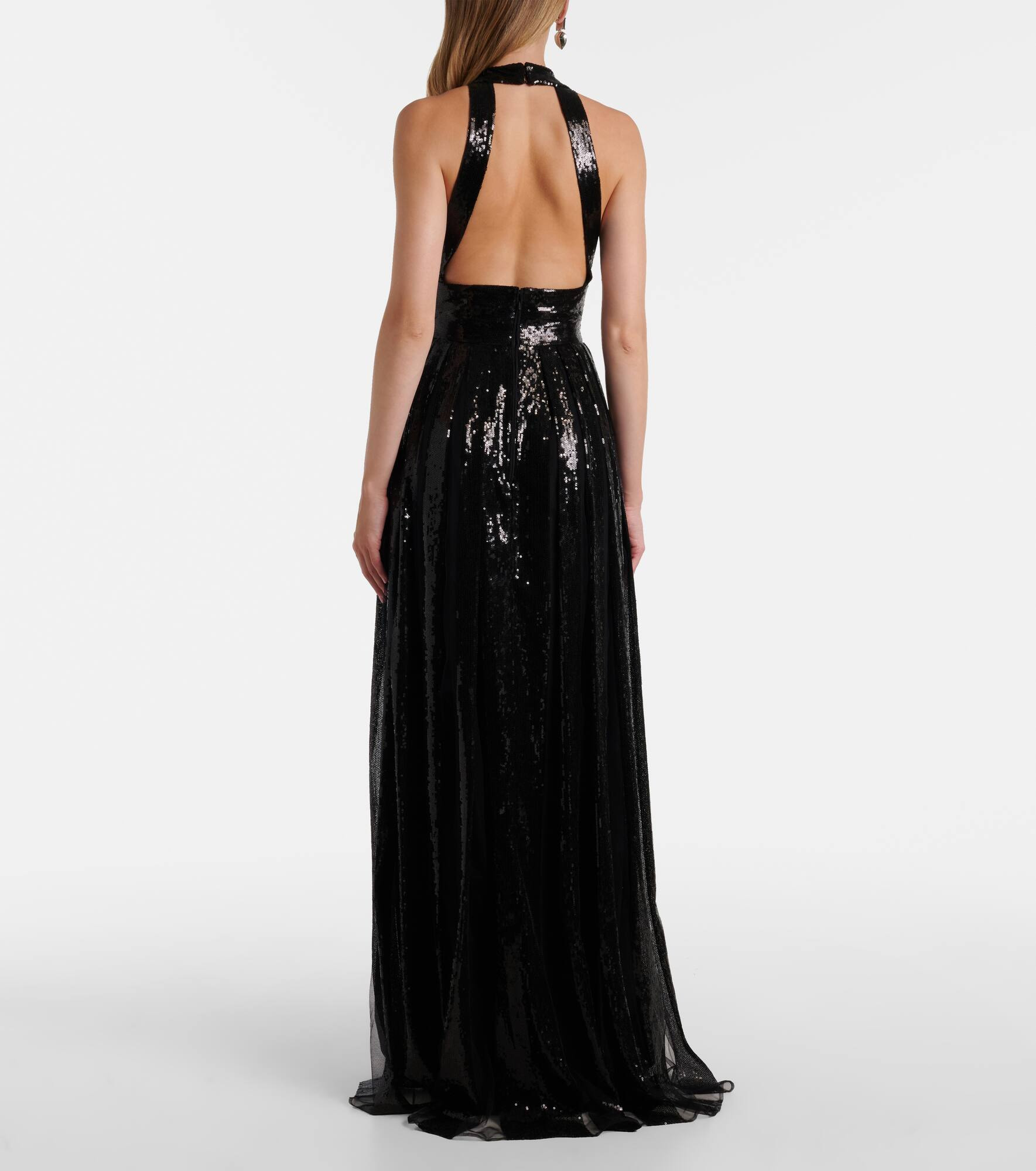 Open-back sequined tulle gown - 3