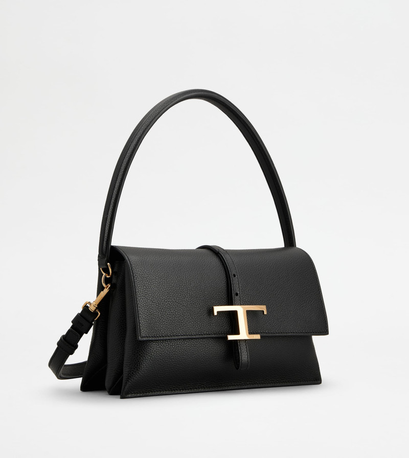 T TIMELESS FLAP BAG IN LEATHER MINI - BLACK 3