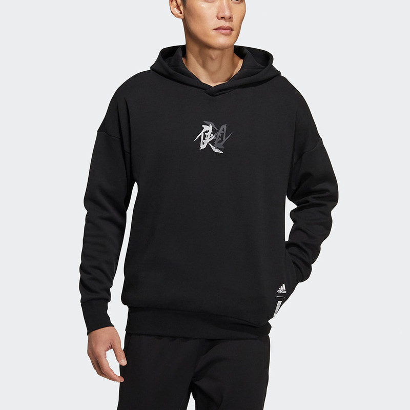 adidas Men's adidas Wj Swt Hood Martial Arts Series Printing Sports Black HE5115 outlook